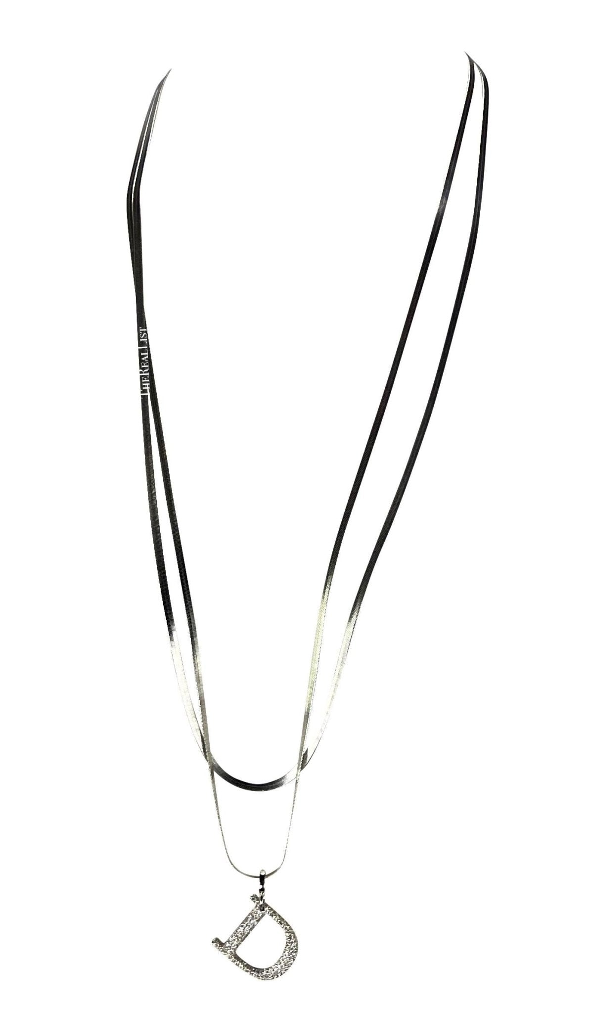 F/W 2000 Christian Dior by John Galliano Rhinestone D Serpent Chain Necklace - RealList