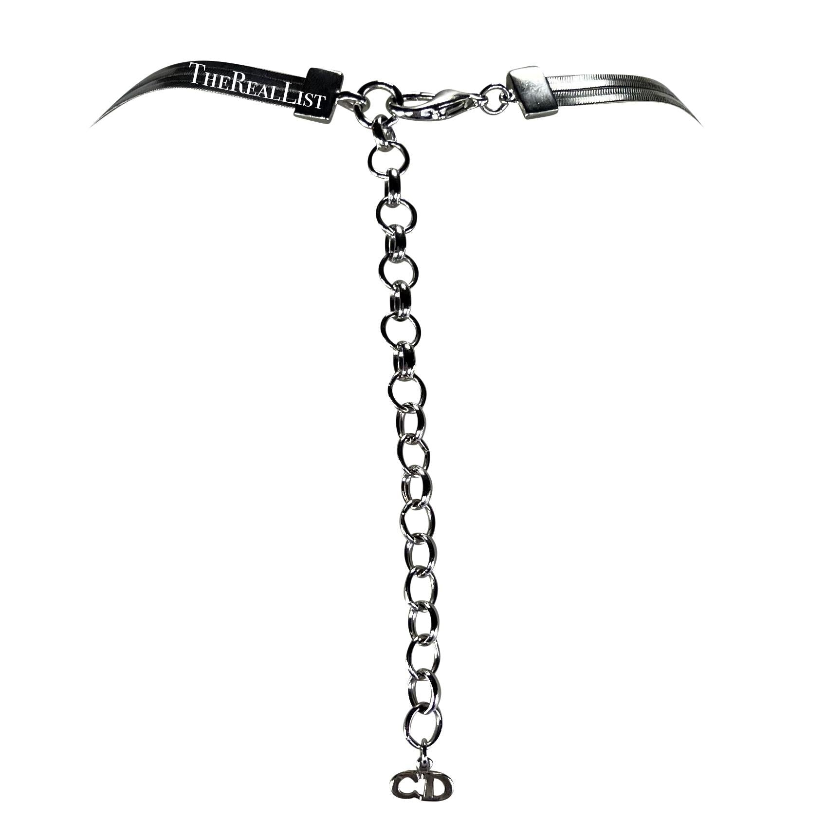 F/W 2000 Christian Dior by John Galliano Rhinestone D Serpent Chain Necklace - RealList