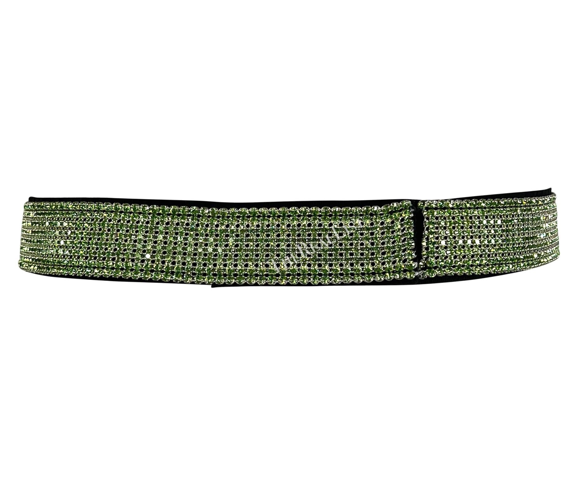 F/W 2000 Dolce & Gabbana Rhinestone Green Rhinestone Belt - RealList