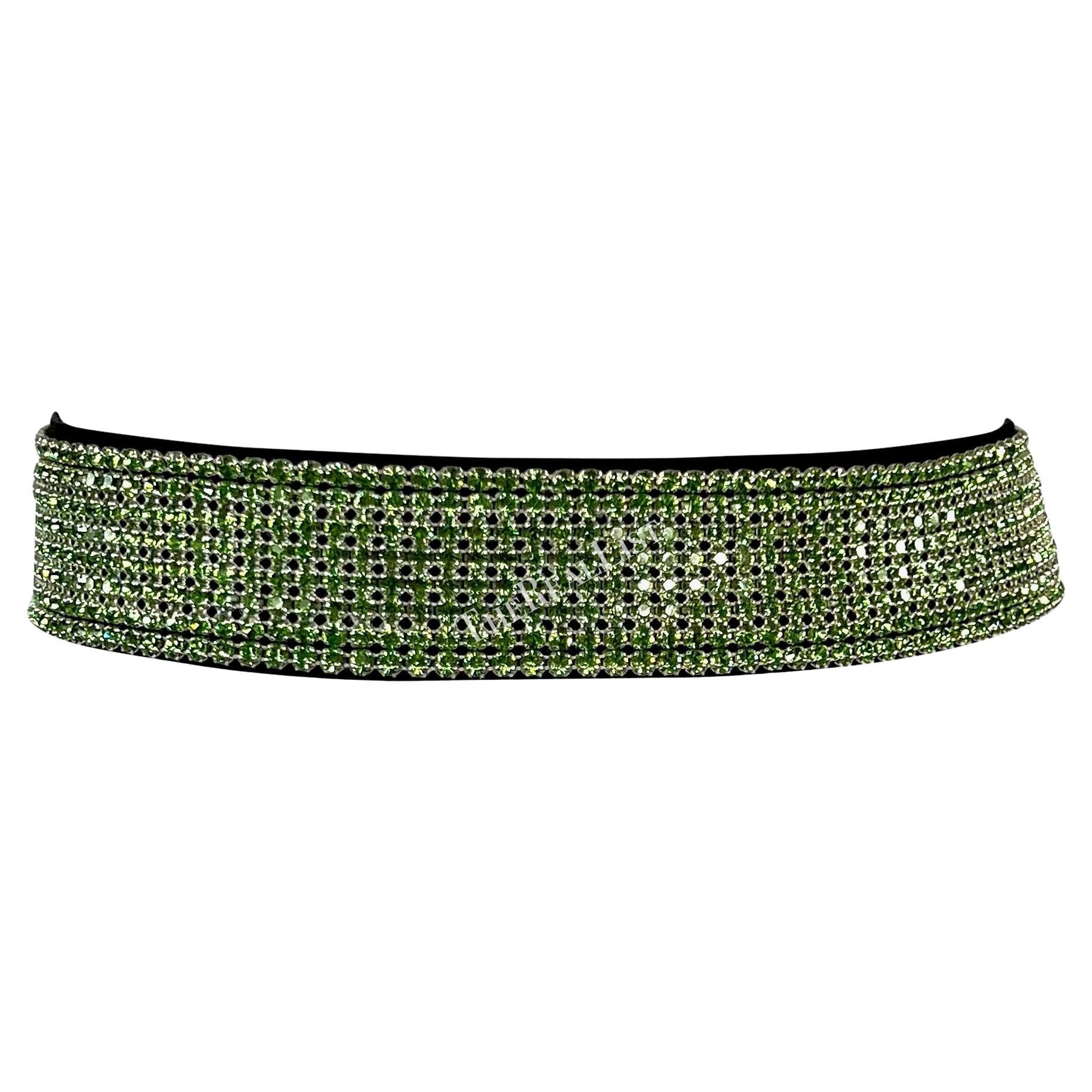 F/W 2000 Dolce & Gabbana Rhinestone Green Rhinestone Belt - RealList