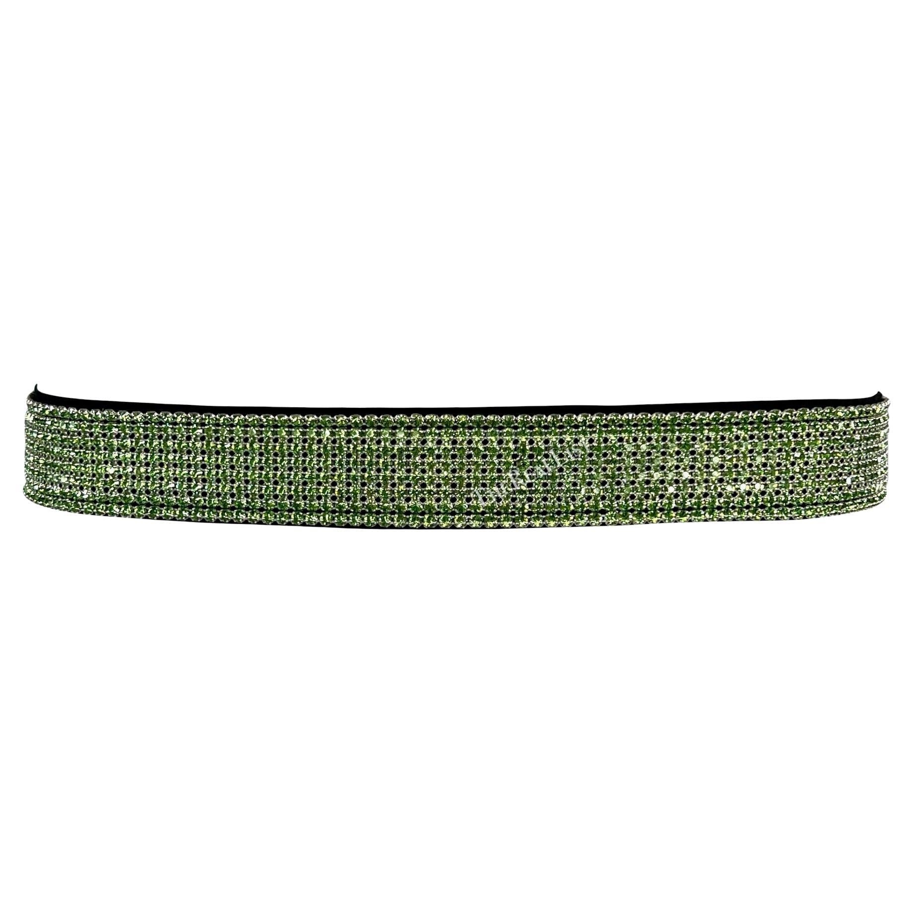 F/W 2000 Dolce & Gabbana Rhinestone Green Rhinestone Belt - RealList