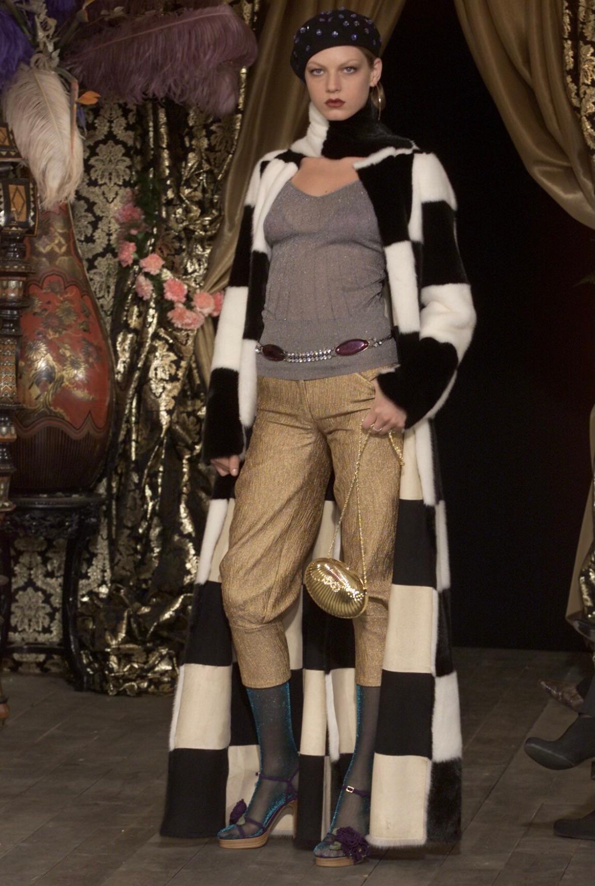 F/W 2000 Dolce & Gabbana Runway Ad Purple Rhinestone Black Beret Hat - RealList