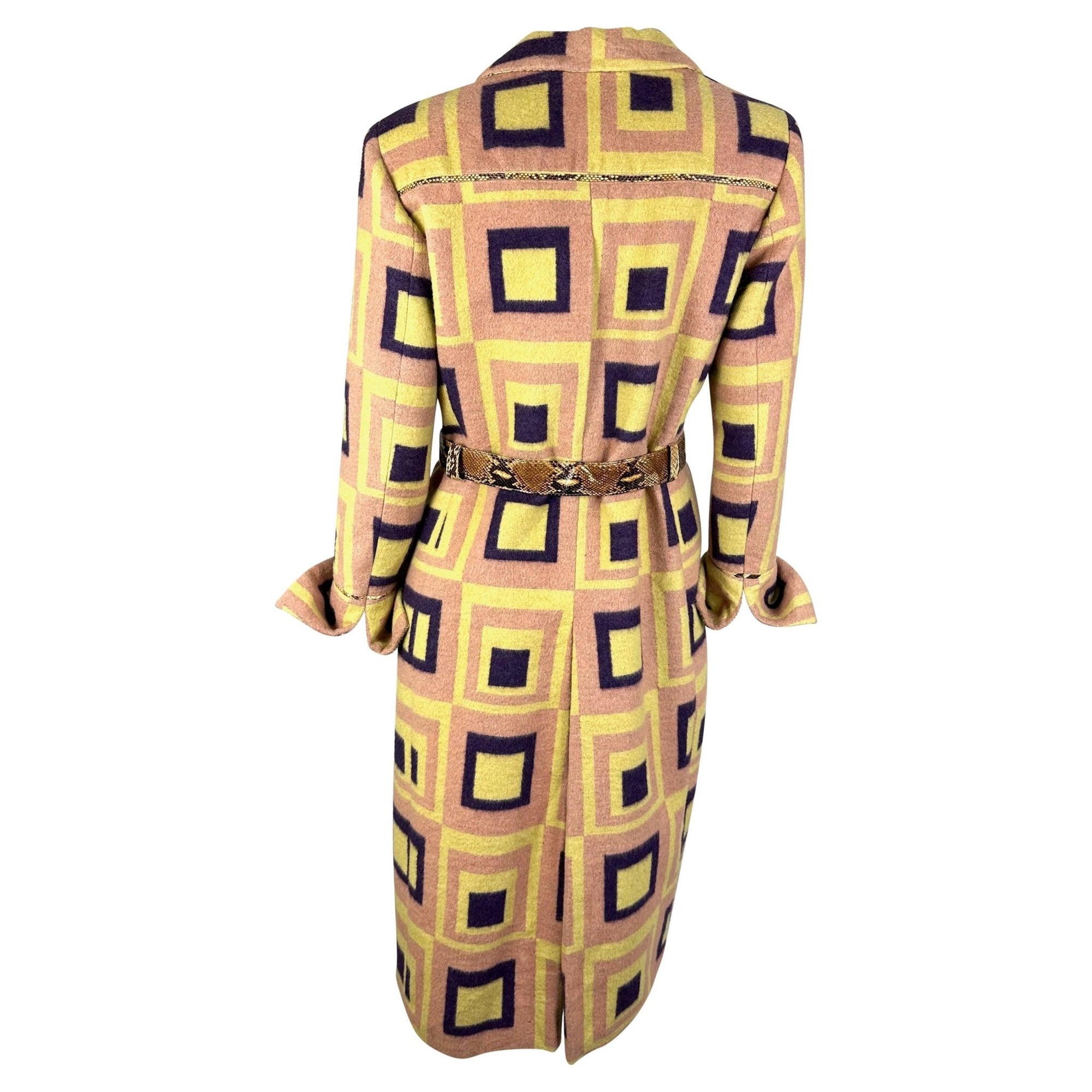 F/W 2000 Gianni Versace by Donatella Light Pink Python Accented Runway Coat - RealList