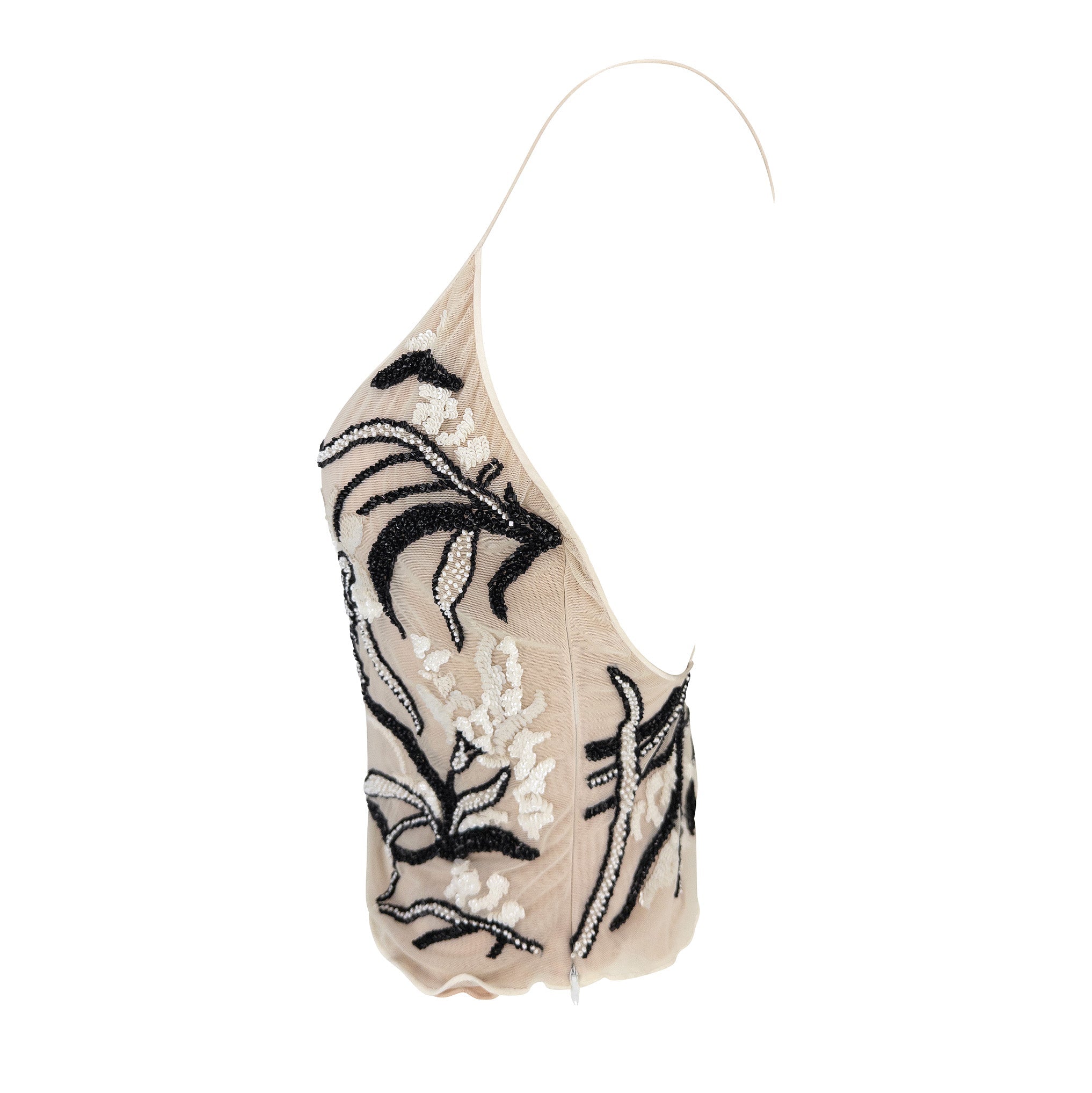 F/W 2000 Giorgio Armani Sheer White Mesh Embellished Tank Top - RealList