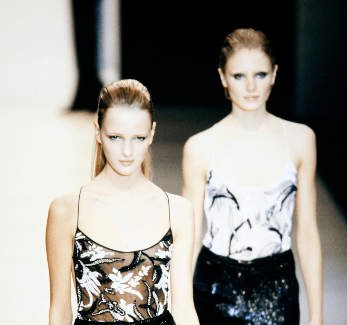 F/W 2000 Giorgio Armani Sheer White Mesh Embellished Tank Top - RealList