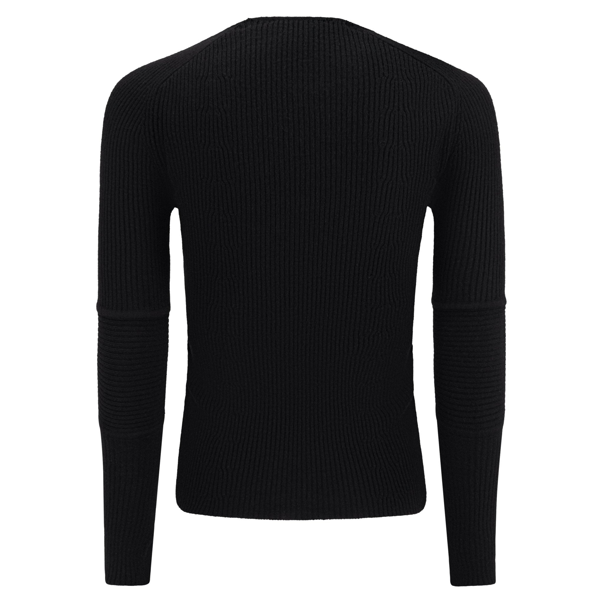 F/W 2000 Gucci by Tom Ford Black Wool Elbow Pad Black V Neck Stretch Knit Sweater - RealList