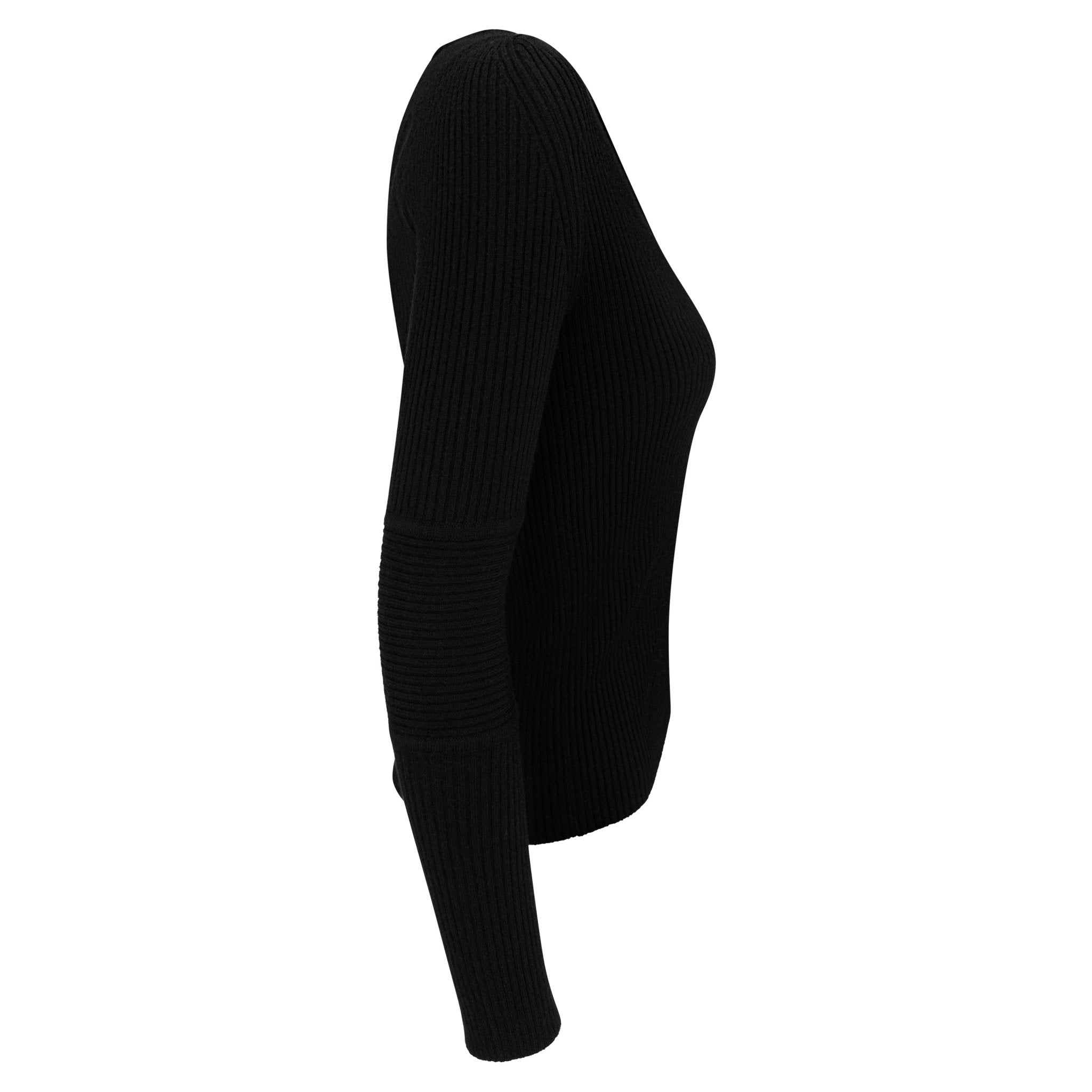 F/W 2000 Gucci by Tom Ford Black Wool Elbow Pad Black V Neck Stretch Knit Sweater - RealList