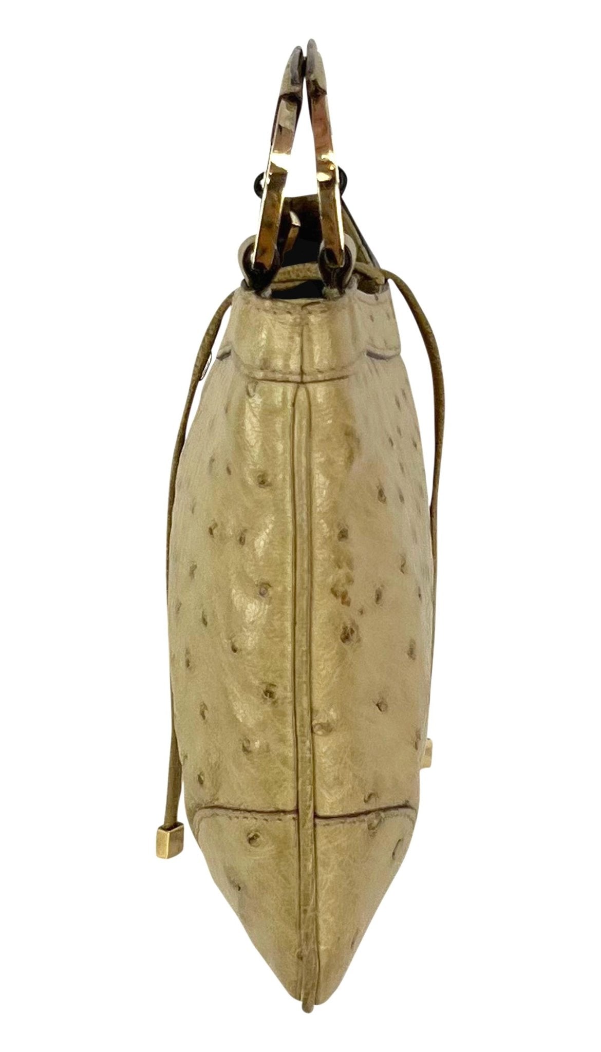 F/W 2000 Gucci by Tom Ford Genuine Ostrich Skin Convertible Chain Clutch Bag - RealList