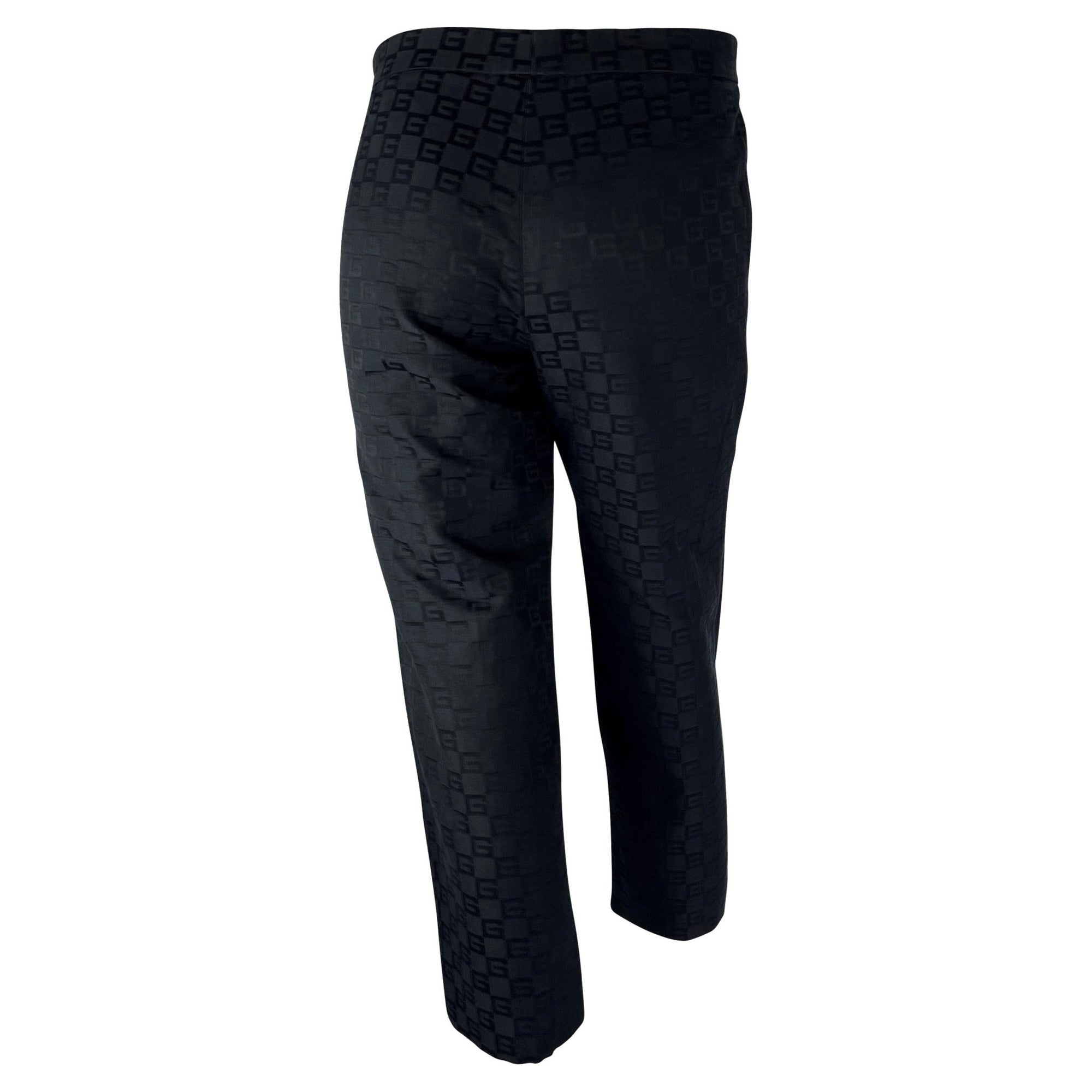 F/W 2000 Gucci by Tom Ford GG Monogram Jacquard Black Pants - RealList