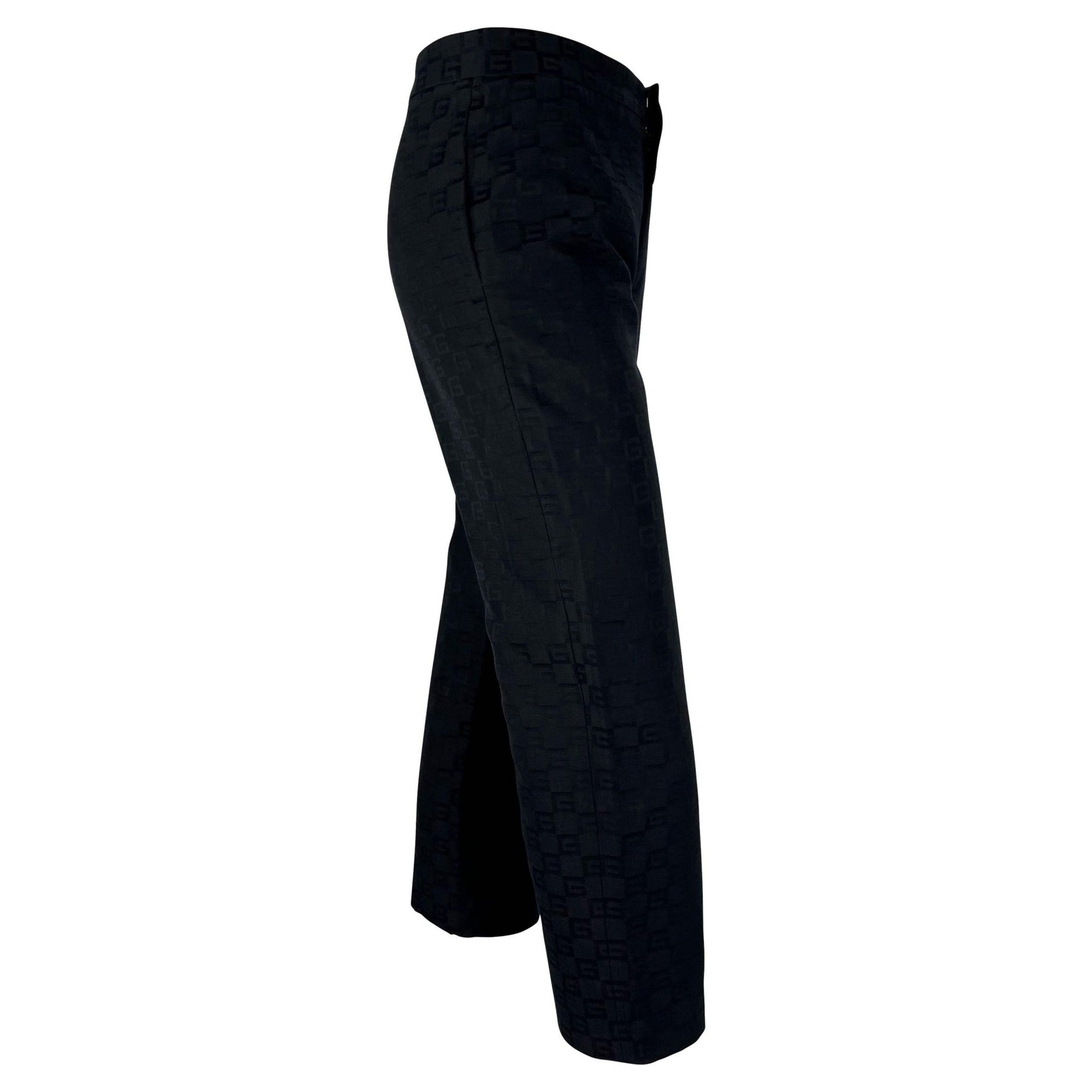 F/W 2000 Gucci by Tom Ford GG Monogram Jacquard Black Pants - RealList