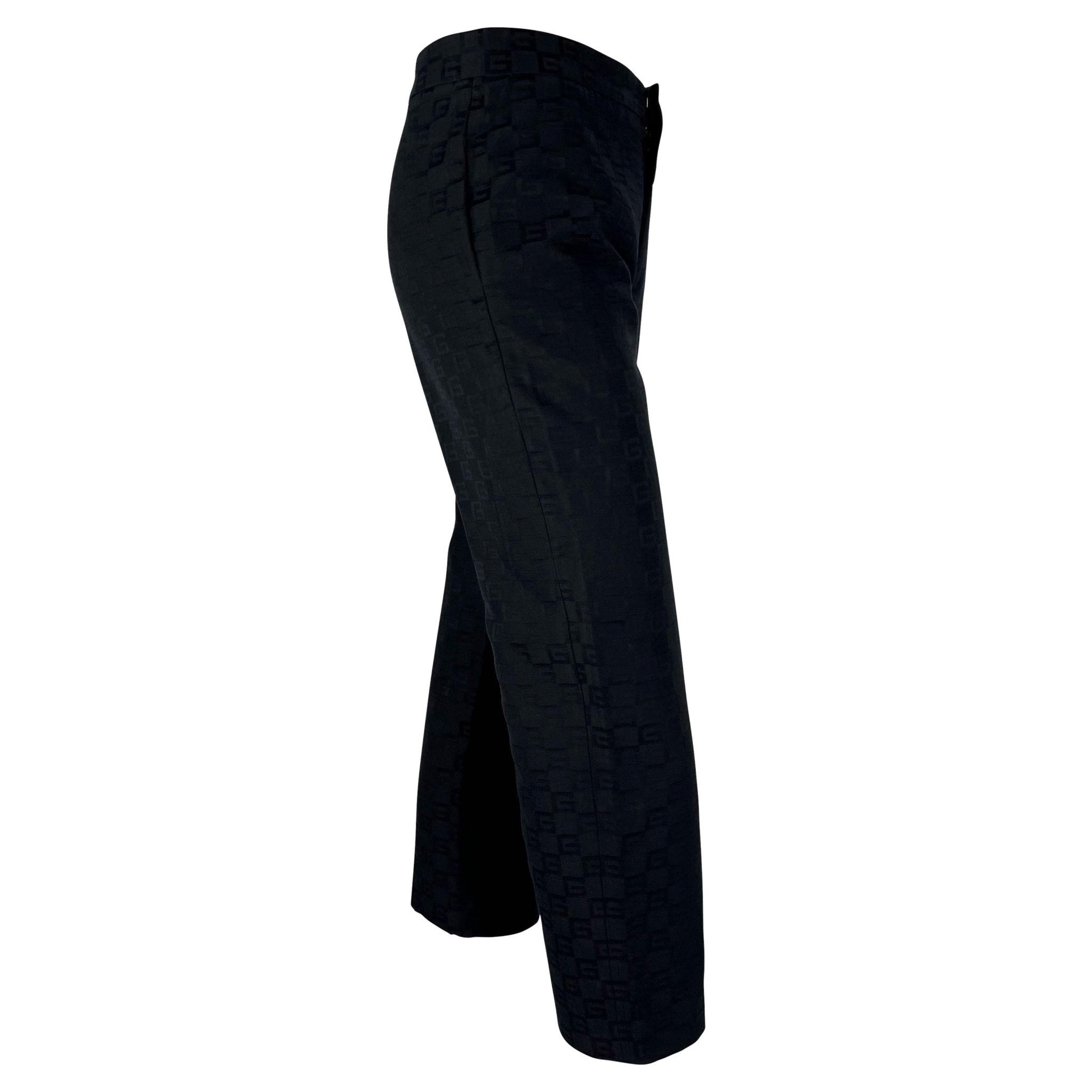 F/W 2000 Gucci by Tom Ford GG Monogram Jacquard Black Pants - RealList