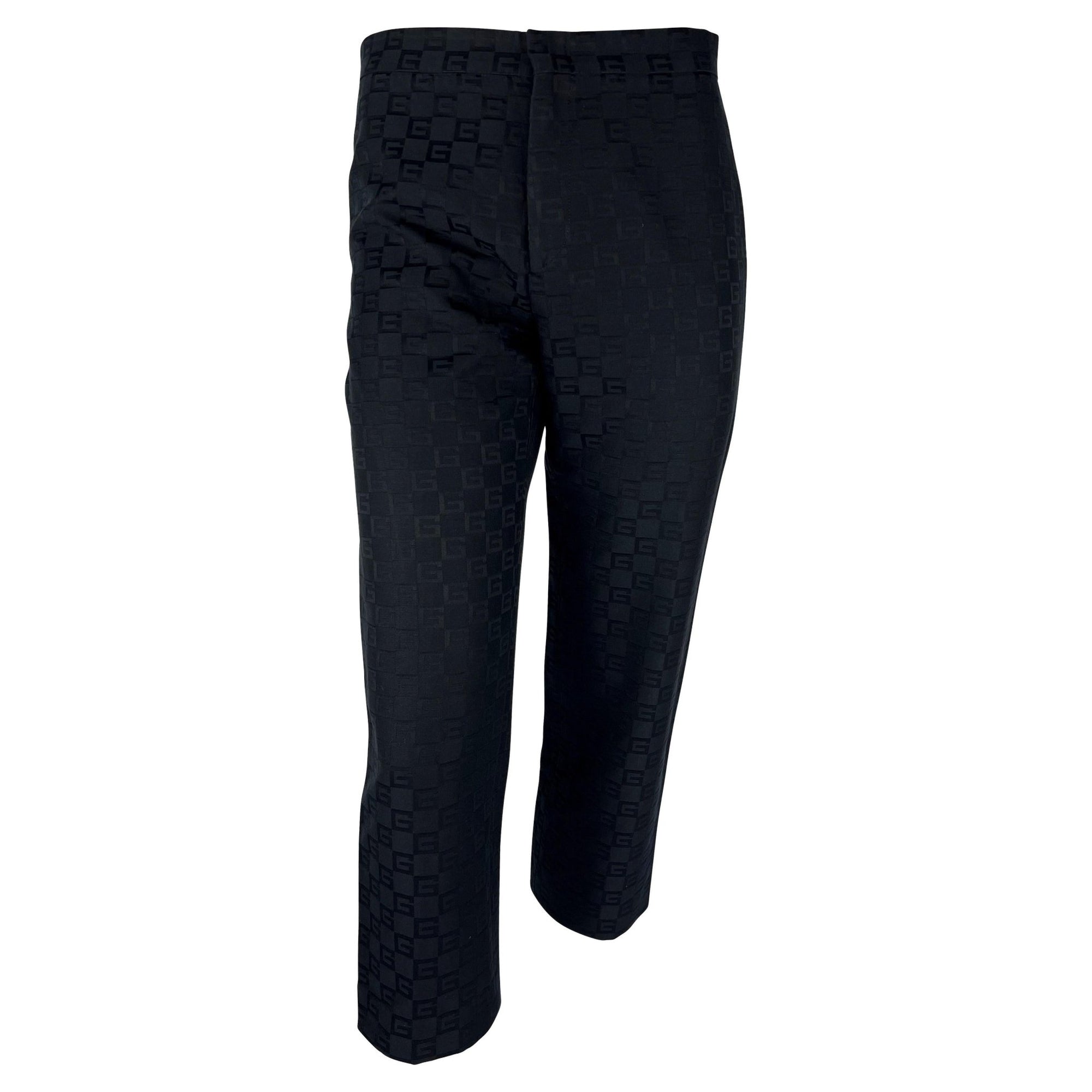 F/W 2000 Gucci by Tom Ford GG Monogram Jacquard Black Pants - RealList
