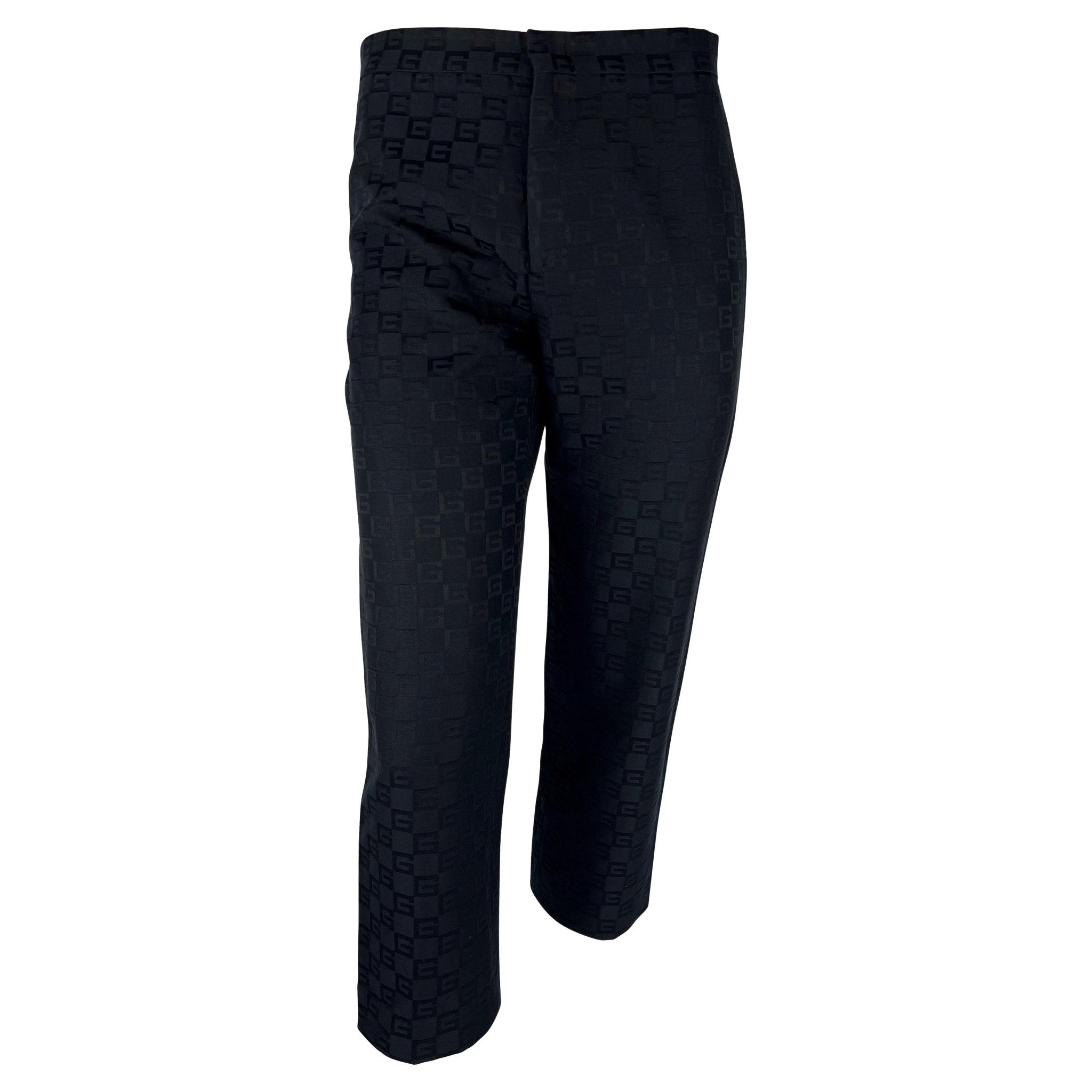 F/W 2000 Gucci by Tom Ford GG Monogram Jacquard Black Pants - RealList