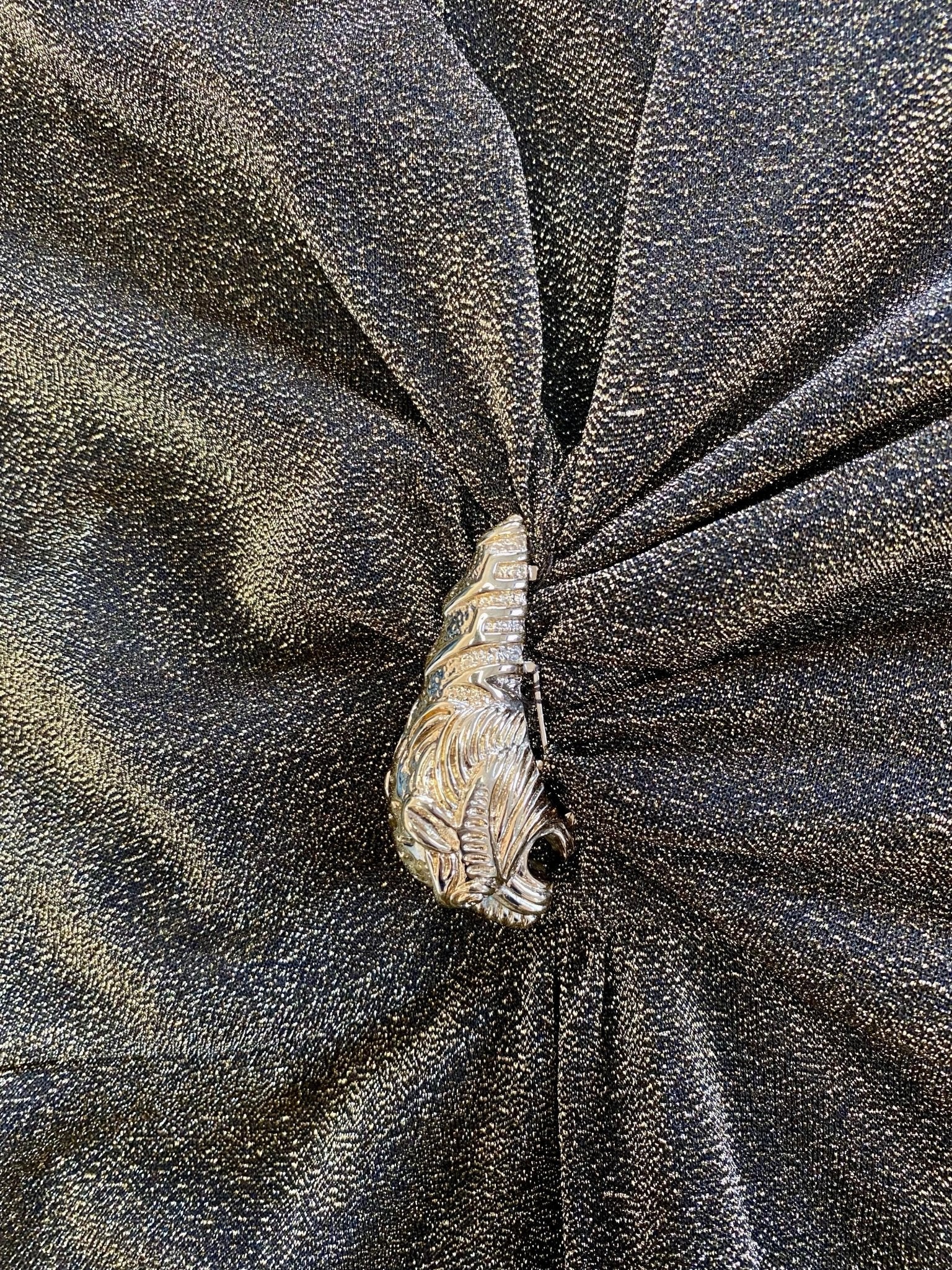 F/W 2000 Gucci by Tom Ford Metallic Lurex Sheer Dress Tiger Accent - RealList