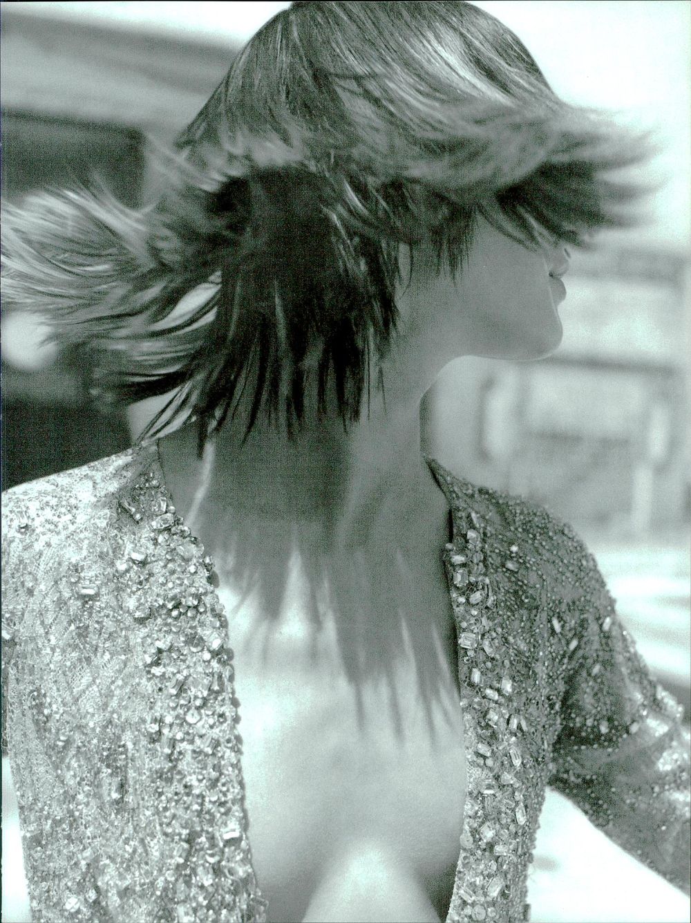 F/W 2000 Gucci by Tom Ford Rhinestone Beaded Plunge Silver Beige Lace Mini Dress - RealList