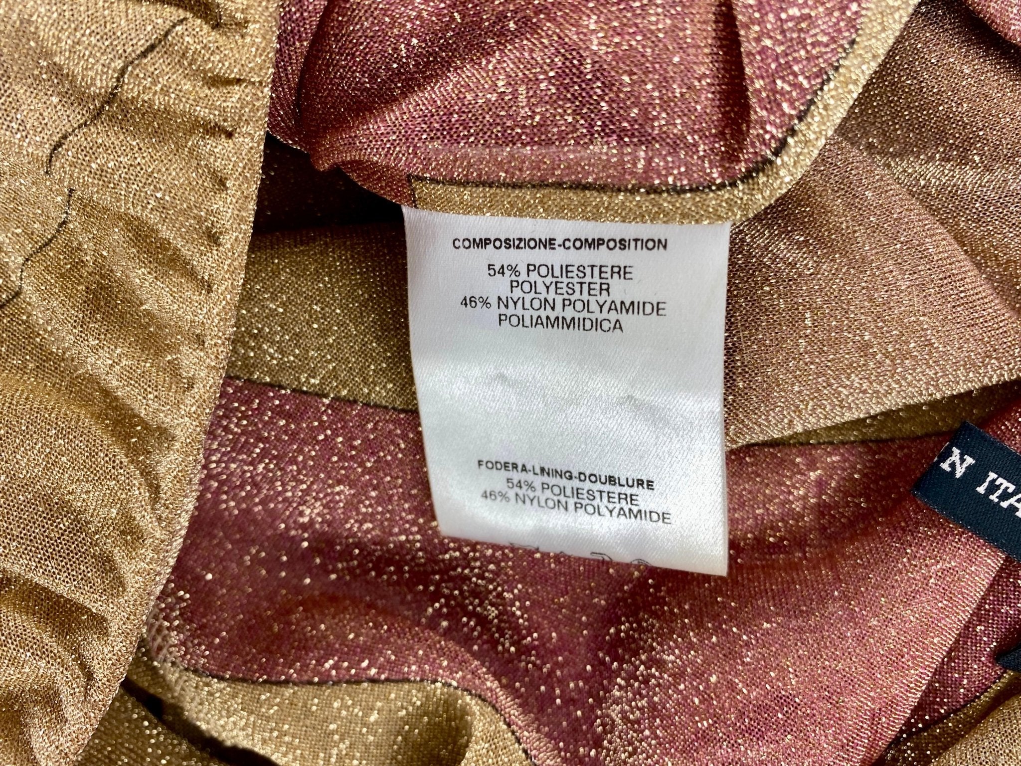 F/W 2000 Gucci by Tom Ford Runway Gold Pink Lurex Metallic Sheer Dress Y2K - RealList