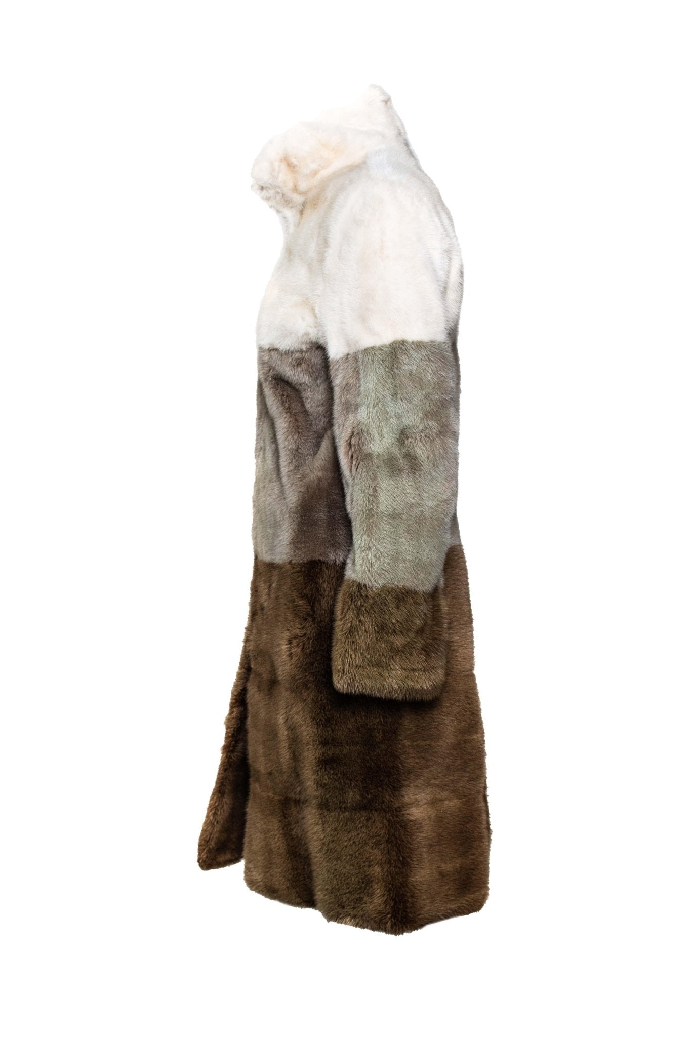 F/W 2000 Gucci by Tom Ford Runway Tricolor Dyed Mink Zip - Up Coat - RealList