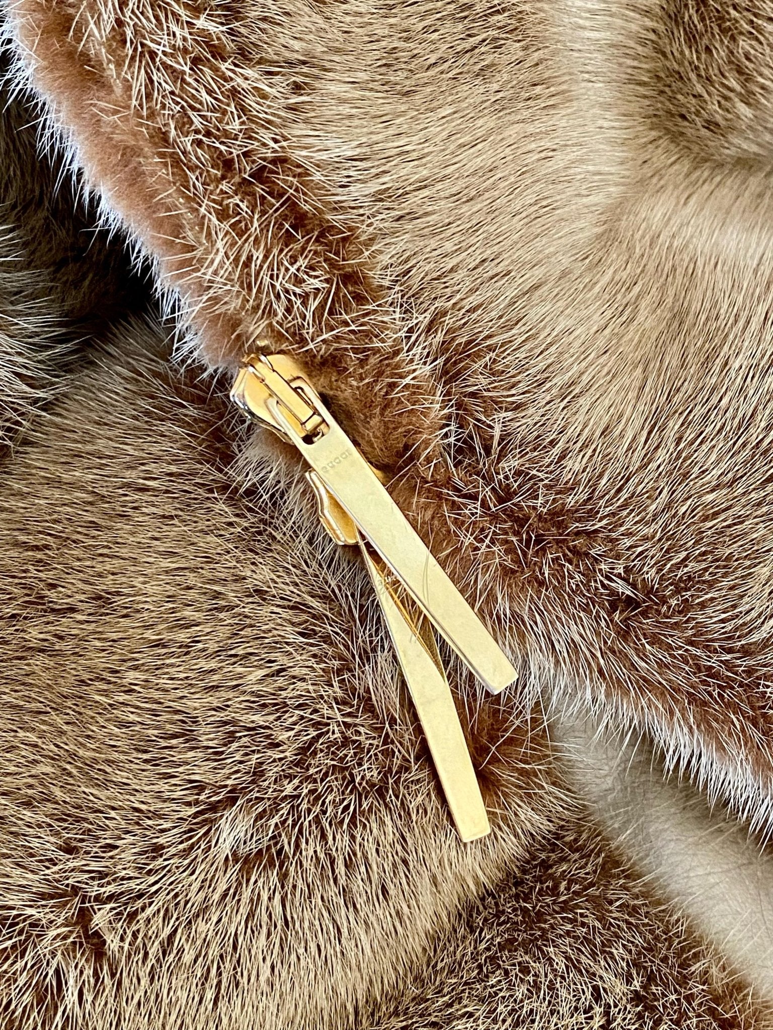 F/W 2000 Gucci by Tom Ford Runway Tricolor Dyed Mink Zip - Up Coat - RealList