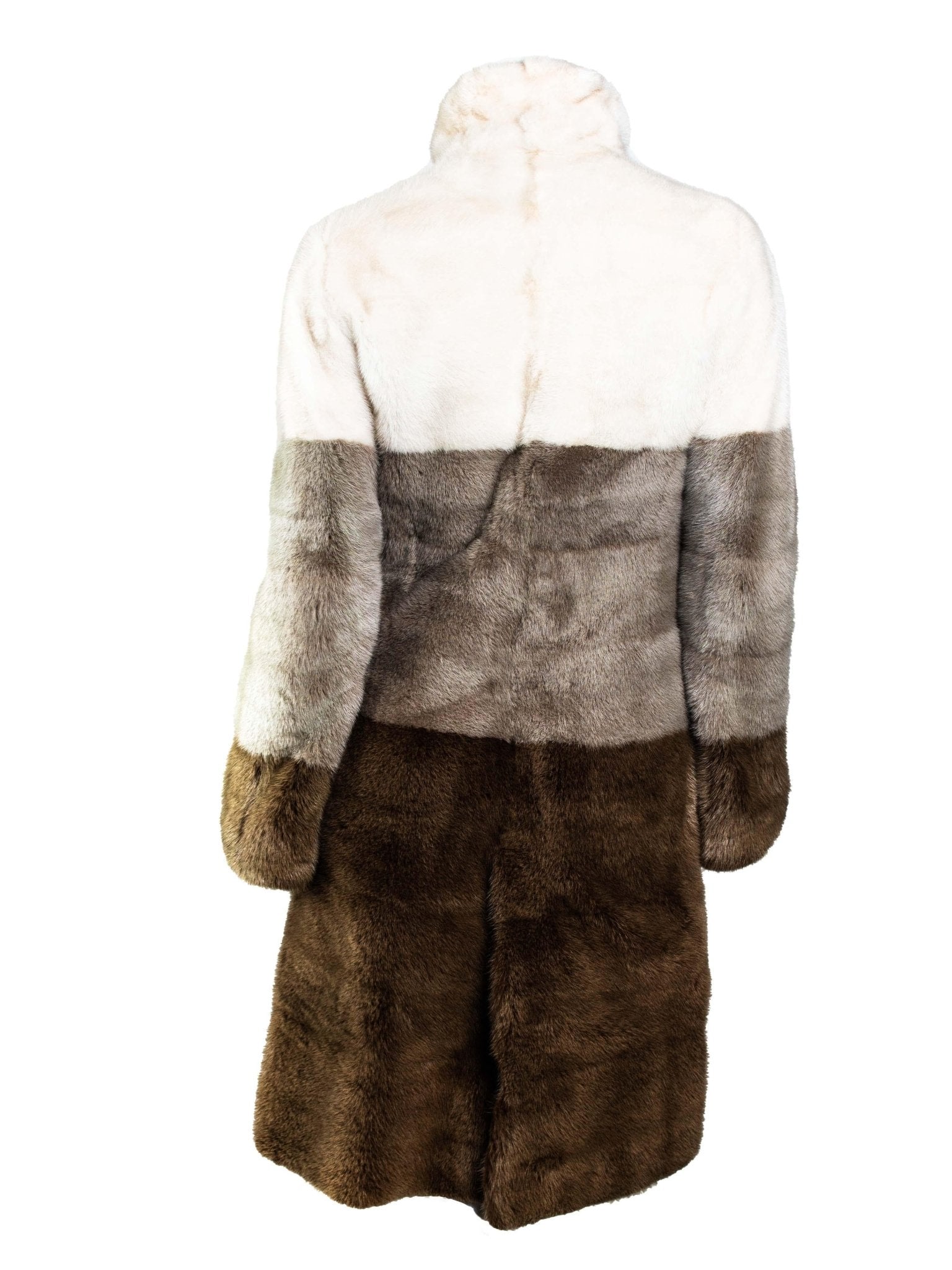 F/W 2000 Gucci by Tom Ford Runway Tricolor Dyed Mink Zip - Up Coat - RealList