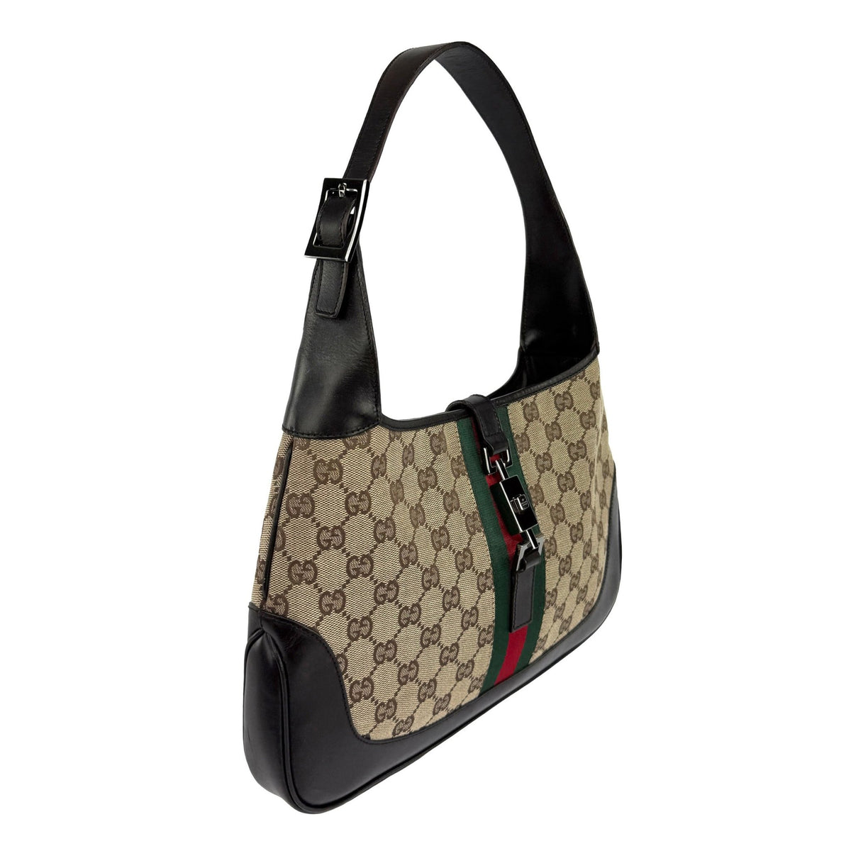 F/W 2000 Gucci by Tom Ford Web GG Canvas Medium Jackie Shoulder Bag - RealList