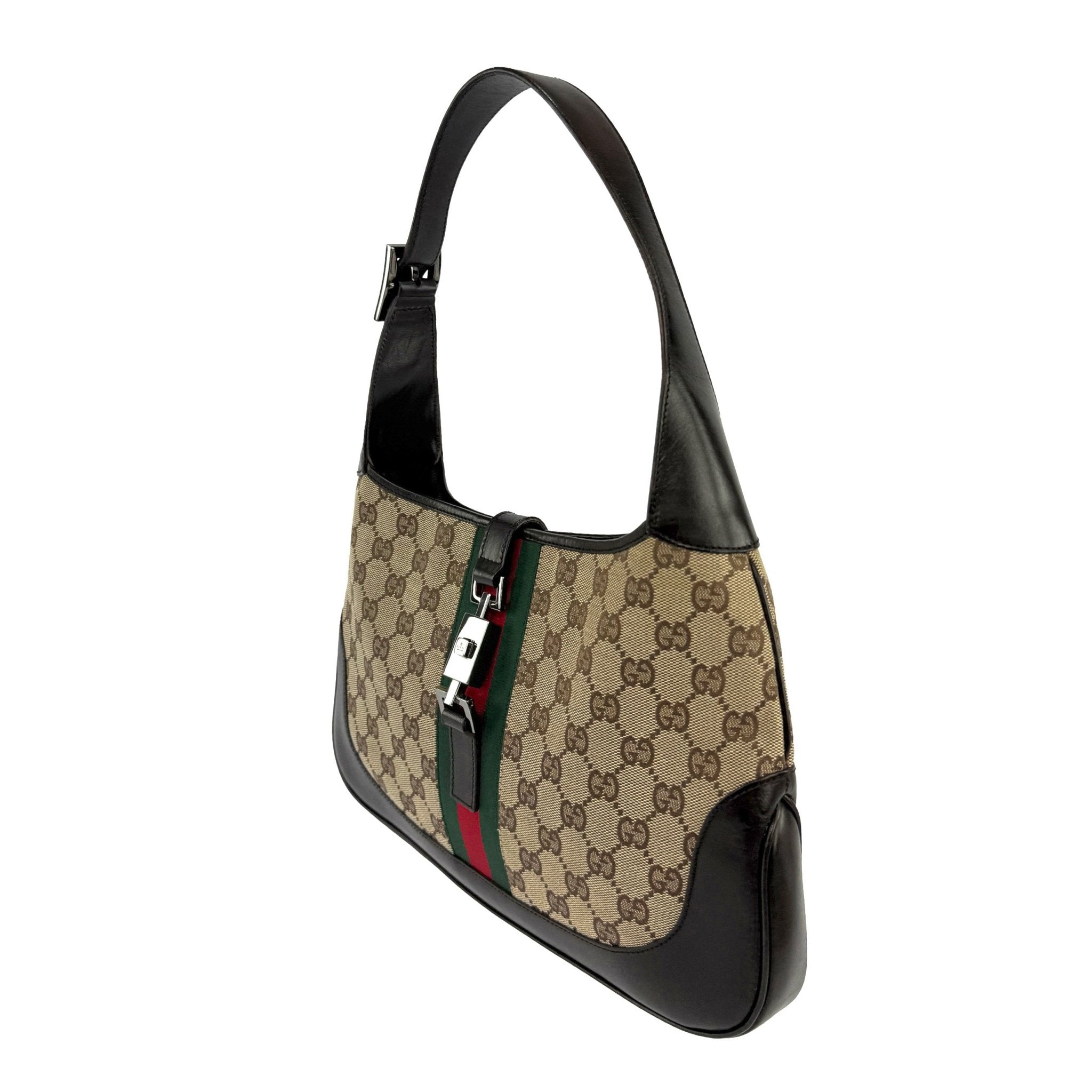F/W 2000 Gucci by Tom Ford Web GG Canvas Medium Jackie Shoulder Bag - RealList