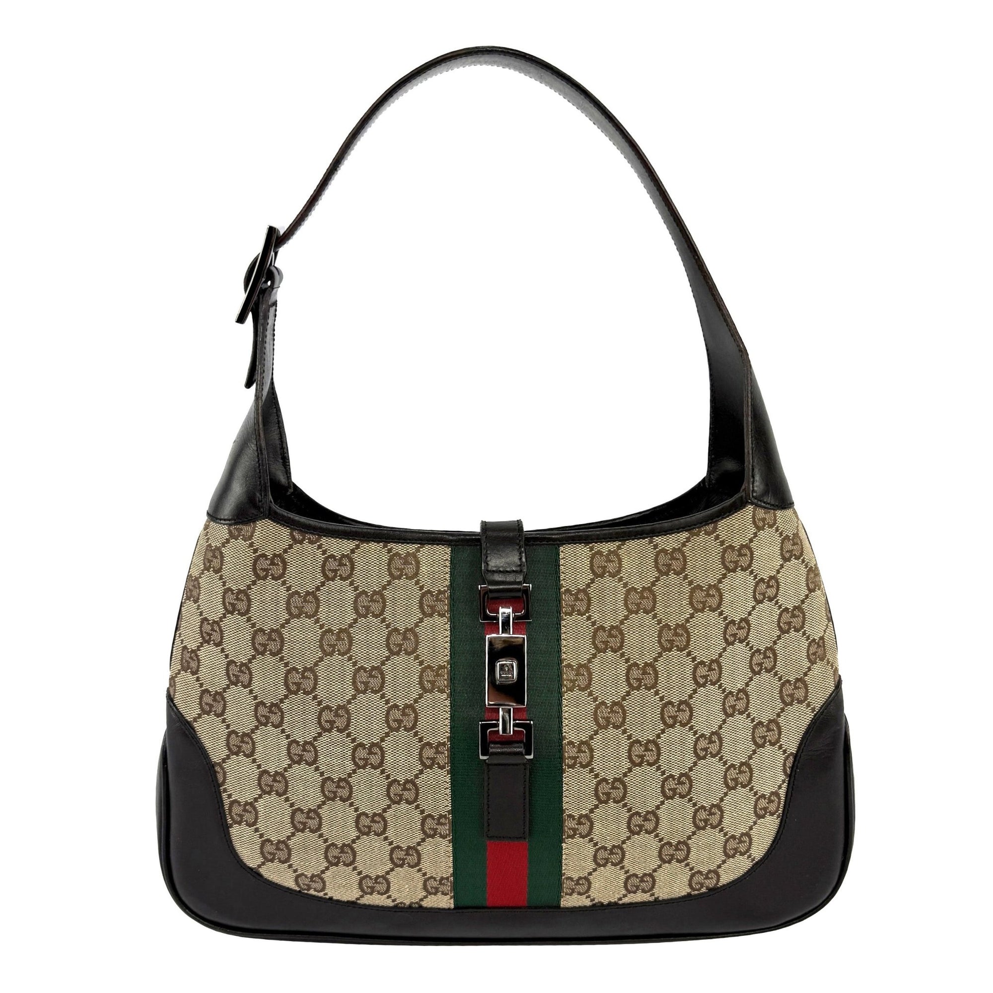 F/W 2000 Gucci by Tom Ford Web GG Canvas Medium Jackie Shoulder Bag - RealList