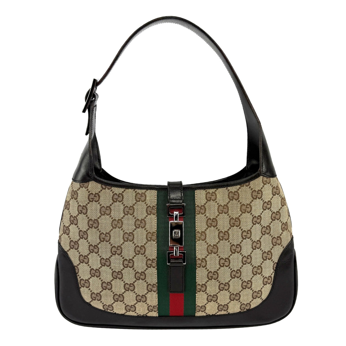 F/W 2000 Gucci by Tom Ford Web GG Canvas Medium Jackie Shoulder Bag - RealList