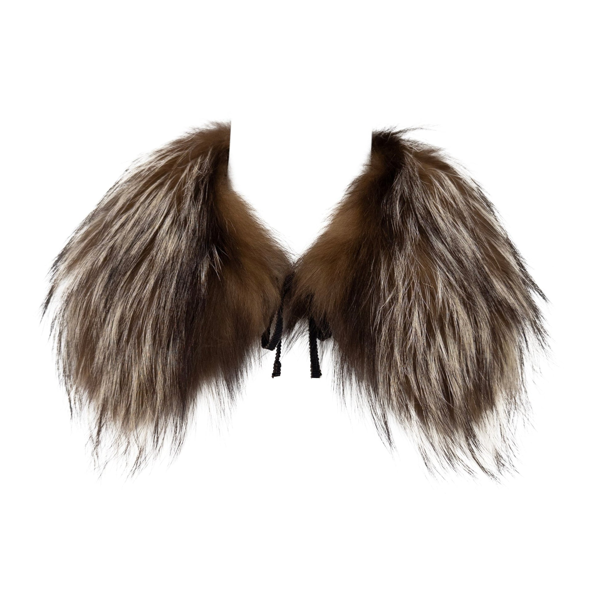 F/W 2000 Prada Runway Brown Genuine Brown Fox Fur Mini Scarf Collar - RealList