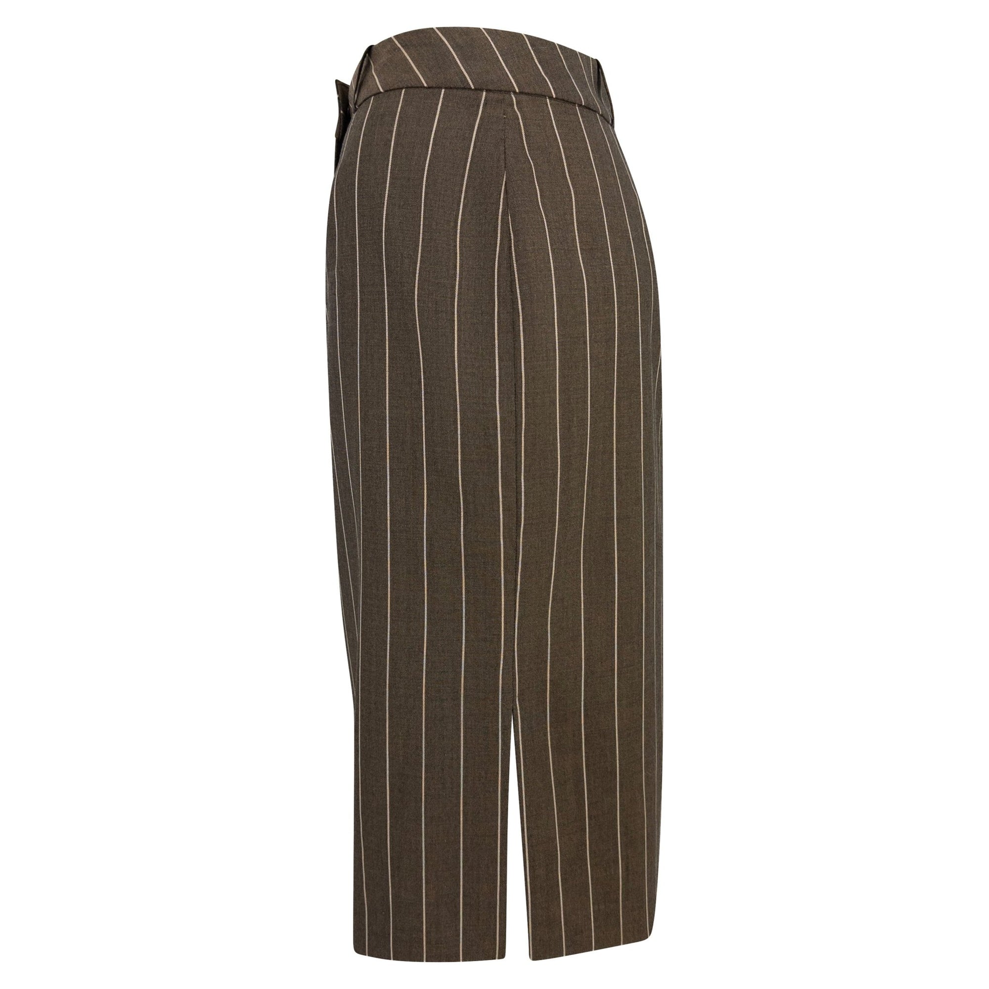 F/W 2001 Christian Dior by John Galliano Grey Green Pinstripe Silk Skirt - RealList