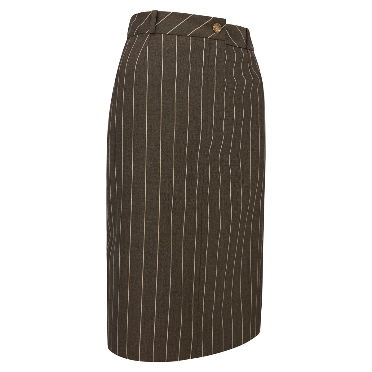 F/W 2001 Christian Dior by John Galliano Grey Green Pinstripe Silk Skirt - RealList