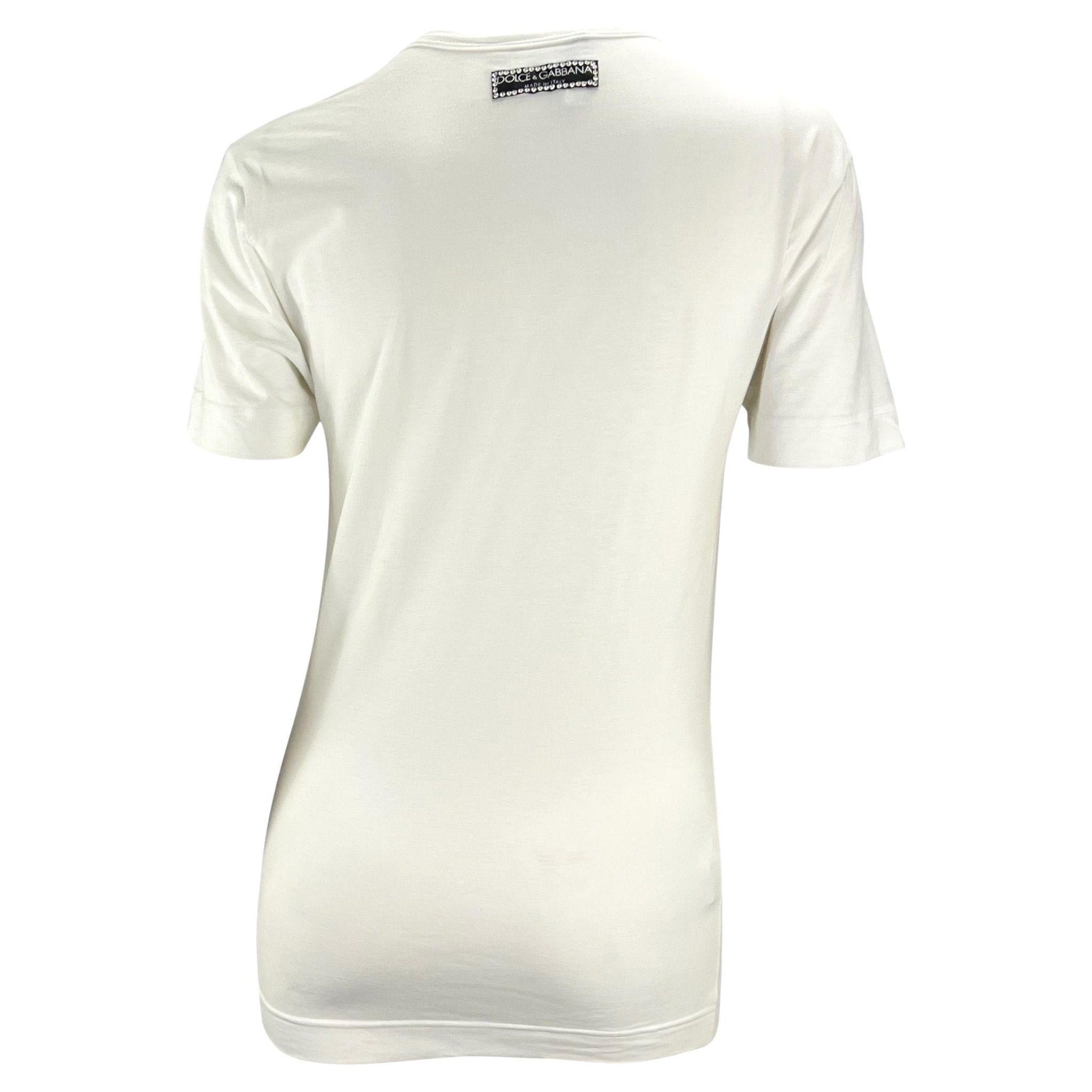 F/W 2001 Dolce & Gabbana Michelangelo David Print Rhinestone Short Sleeve Shirt - RealList