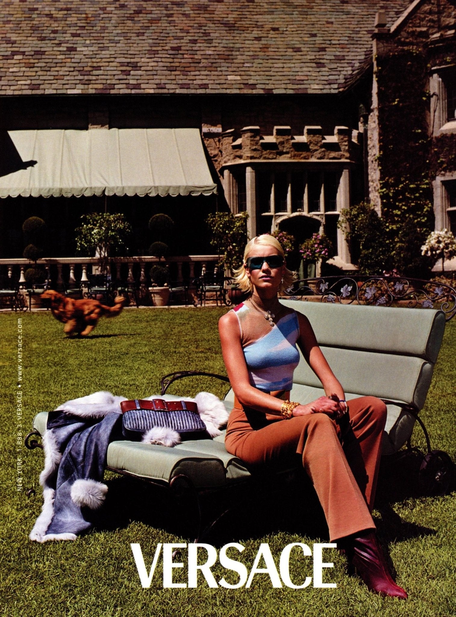 F/W 2001 Gianni Versace by Donatella Blue Distressed Leather Belted Clutch - RealList