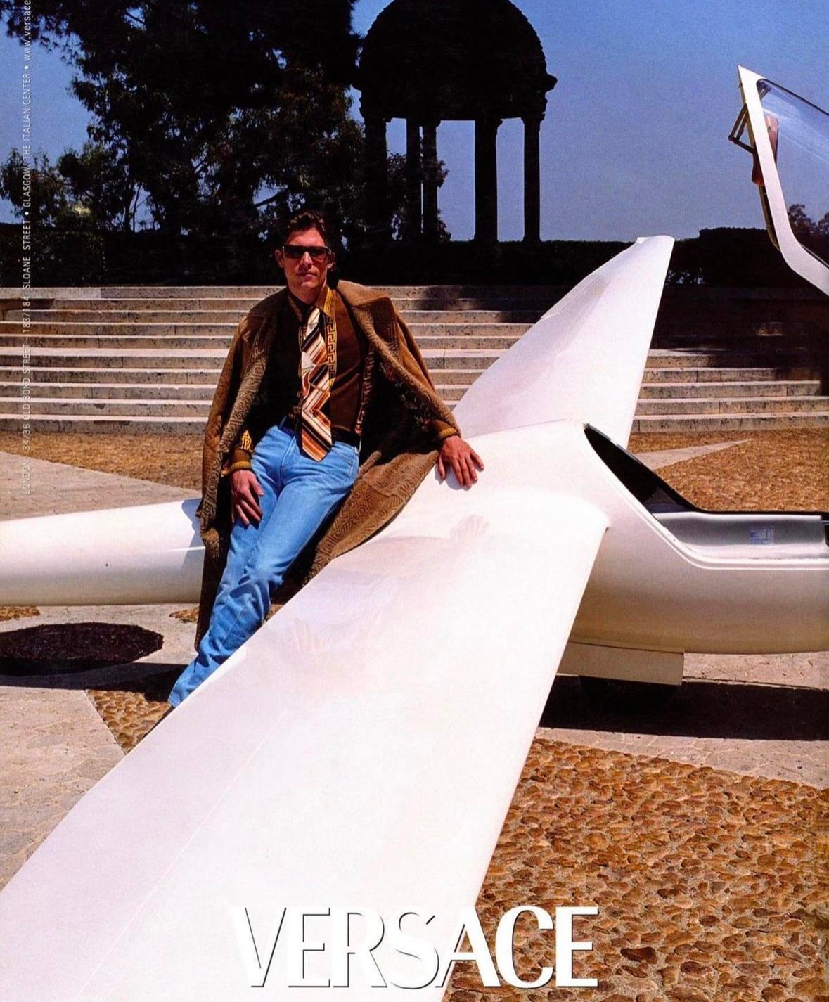 F/W 2001 Gianni Versace by Donatella Mens Runway Brown Shaved Pony Hair Coat - RealList