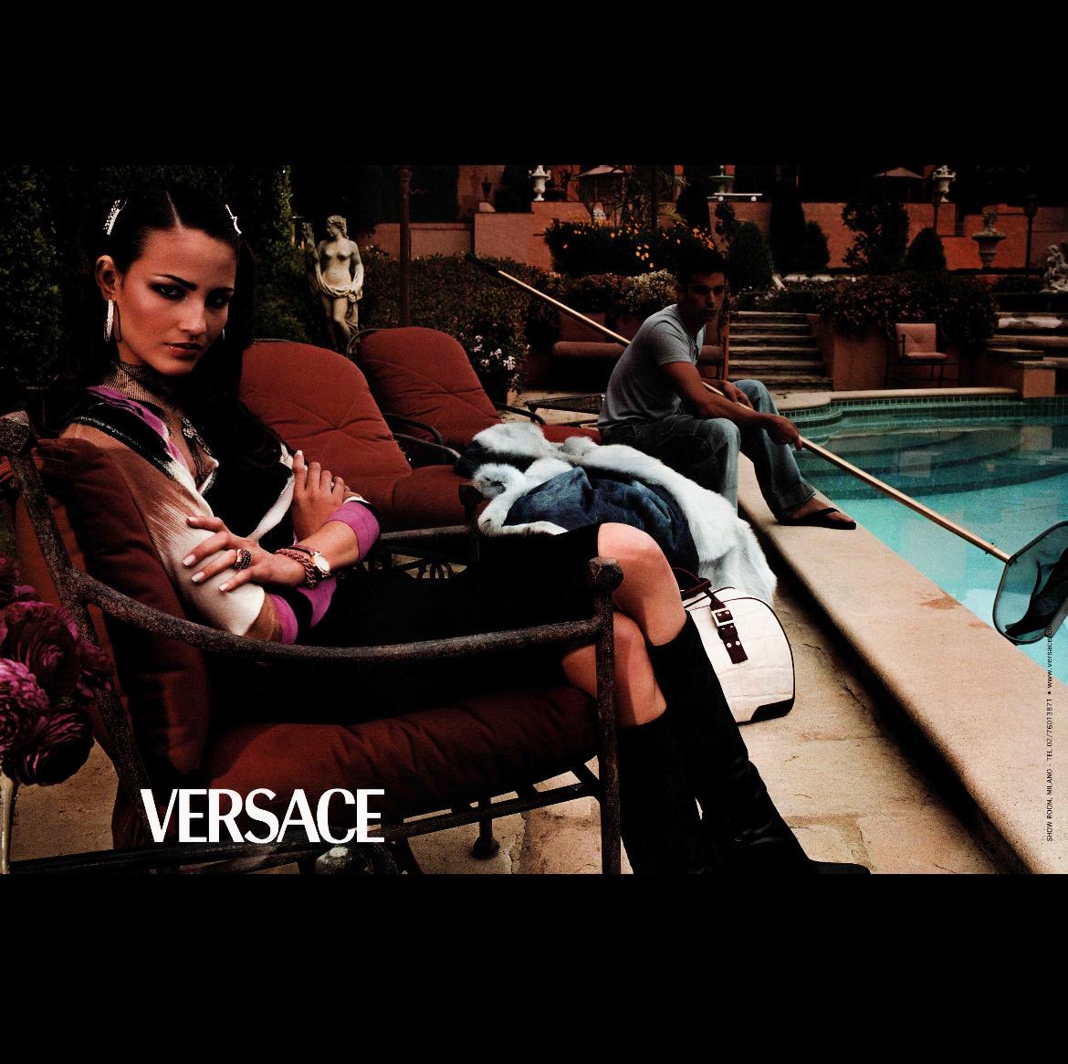 F/W 2001 Gianni Versace by Donatella Runway Navy Shearling Trench Coat - RealList