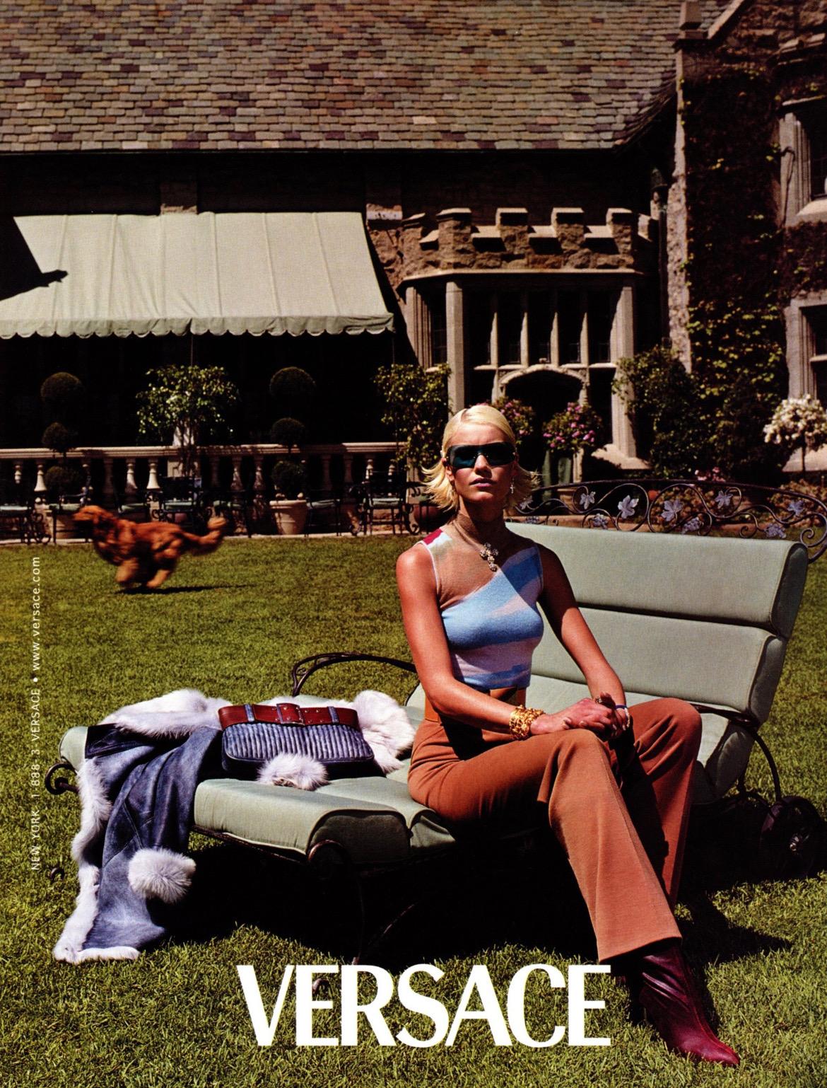 F/W 2001 Gianni Versace by Donatella Runway Navy Shearling Trench Coat - RealList