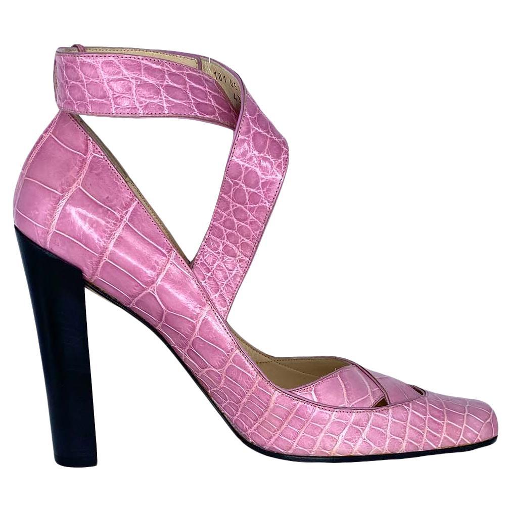 F/W 2001 Gucci by Tom Ford Pink Alligator Ballet Style 5" Heels - RealList