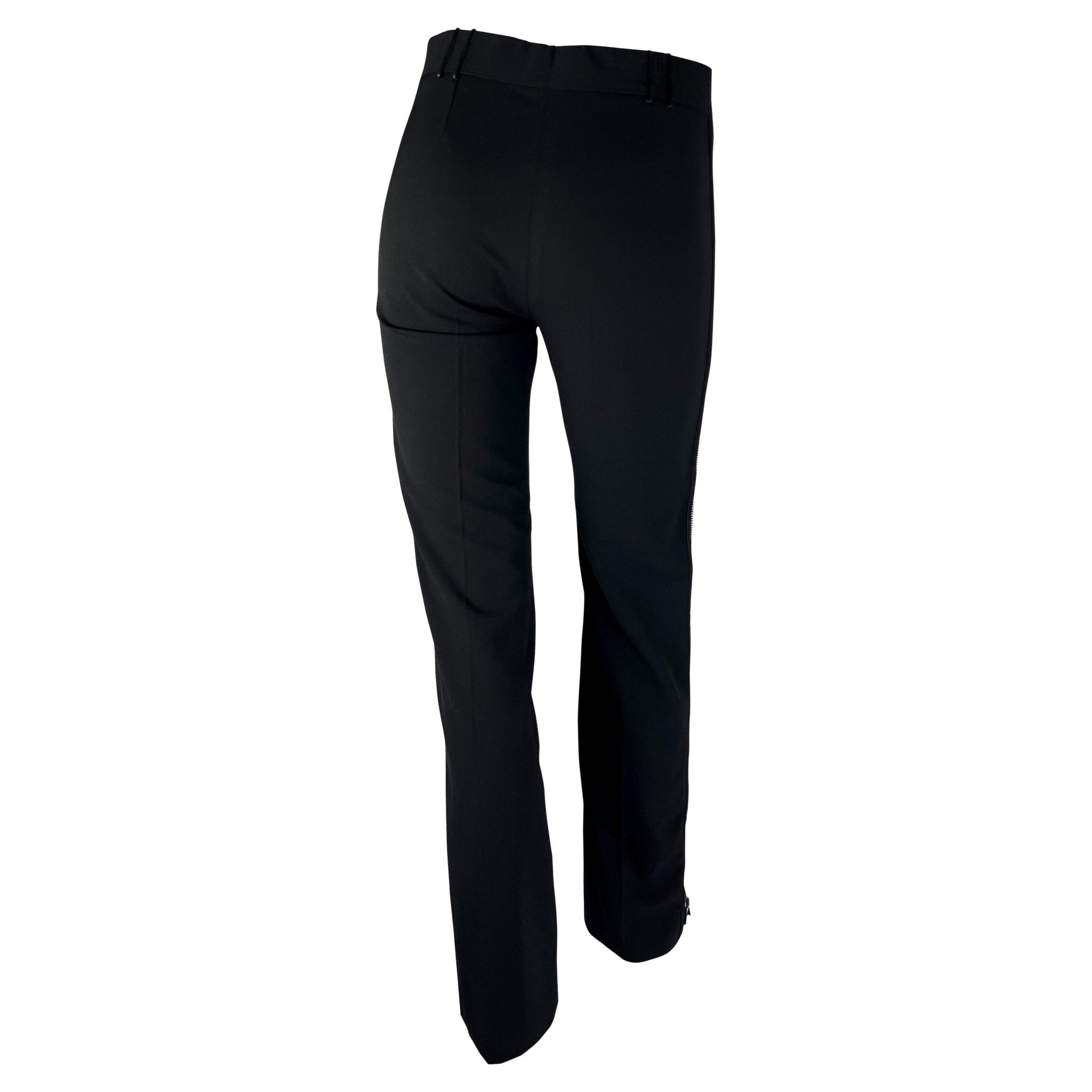 F/W 2001 Gucci by Tom Ford Runway Asymmetric Side Zip - Up Black Wool Pants - RealList