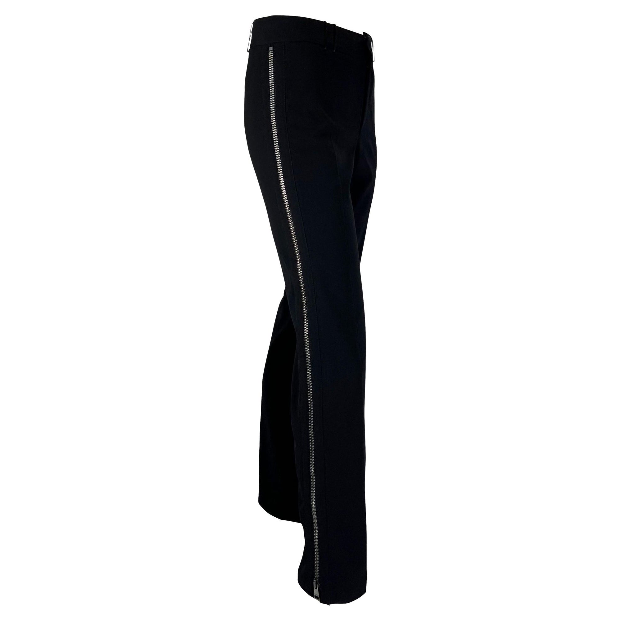 F/W 2001 Gucci by Tom Ford Runway Asymmetric Side Zip - Up Black Wool Pants - RealList