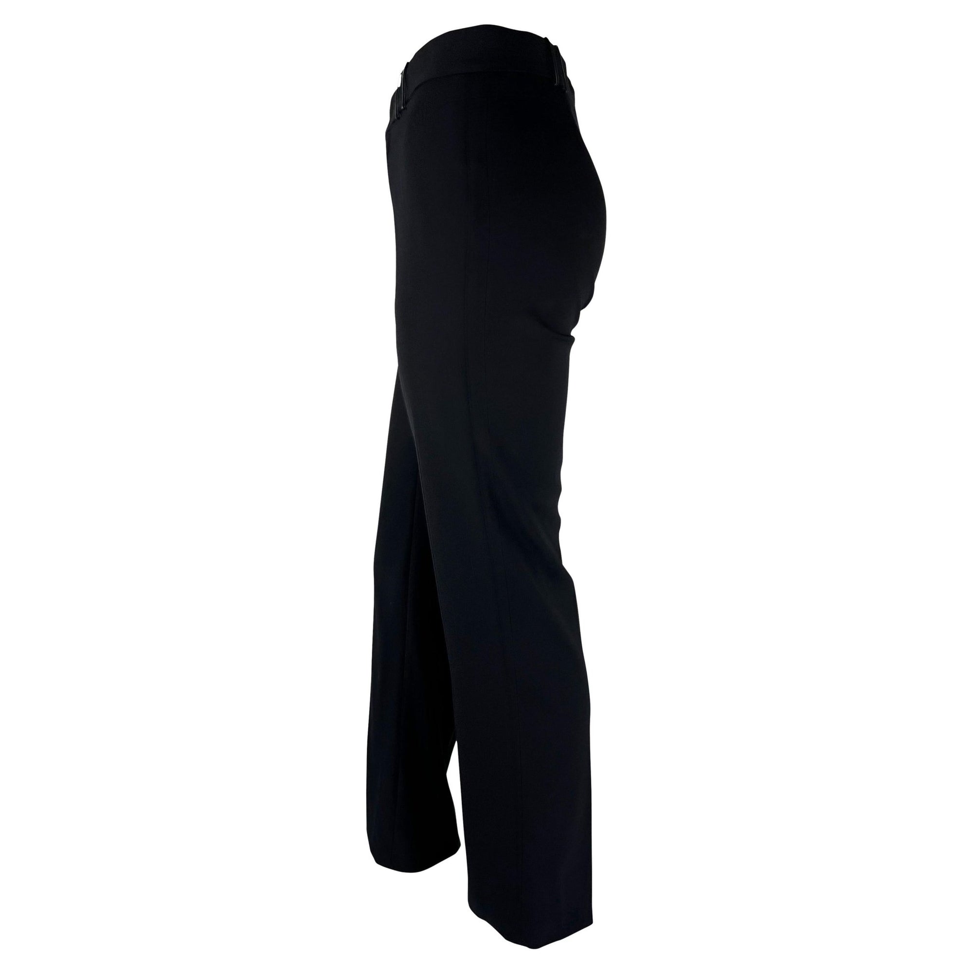 F/W 2001 Gucci by Tom Ford Runway Asymmetric Side Zip - Up Black Wool Pants - RealList
