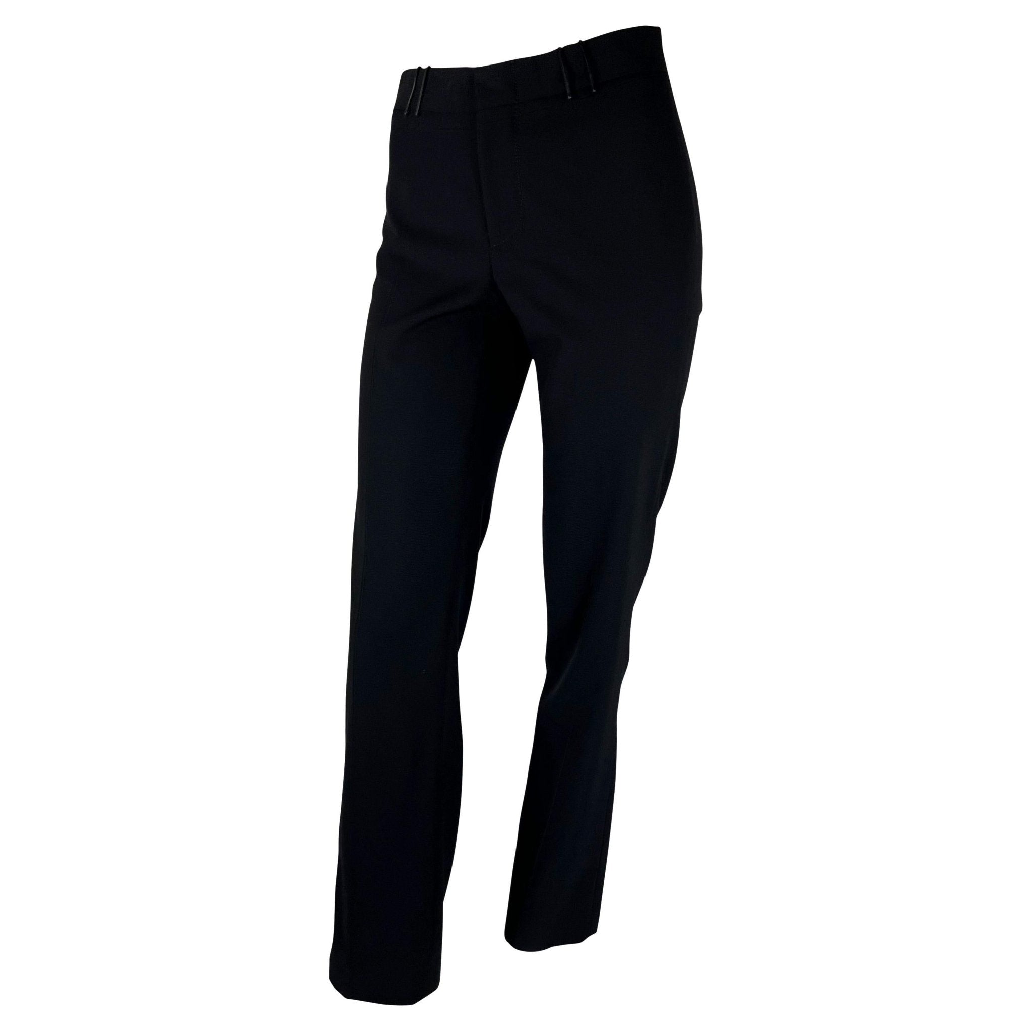 F/W 2001 Gucci by Tom Ford Runway Asymmetric Side Zip - Up Black Wool Pants - RealList