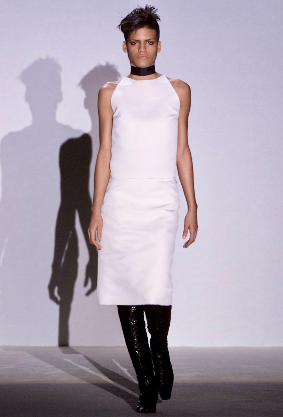 F/W 2001 Gucci by Tom Ford Runway Black Silk Triangle Cutout Black Skirt Set - RealList