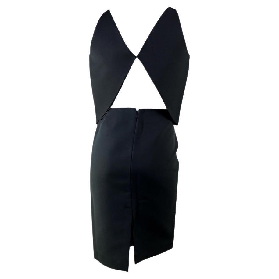 F/W 2001 Gucci by Tom Ford Runway Black Silk Triangle Cutout Black Skirt Set - RealList