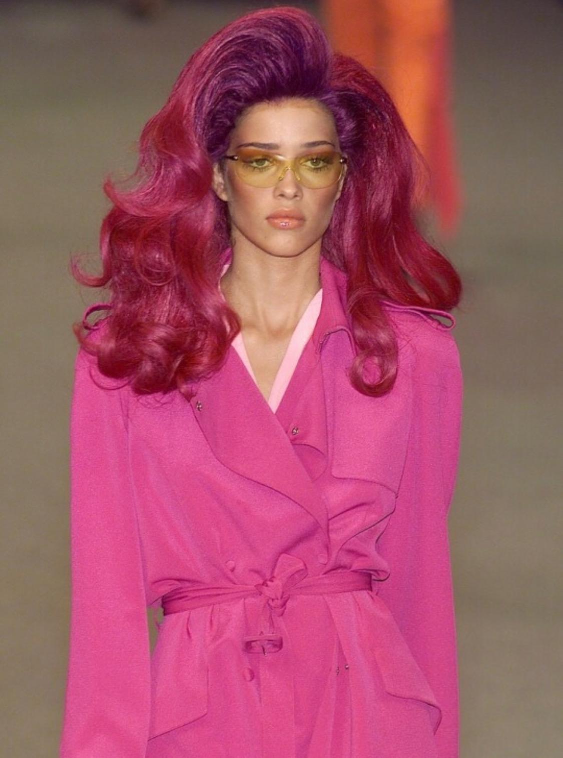 F/W 2001 Thierry Mugler Couture Final Runway Hot Pink Trench Coat Dress - RealList