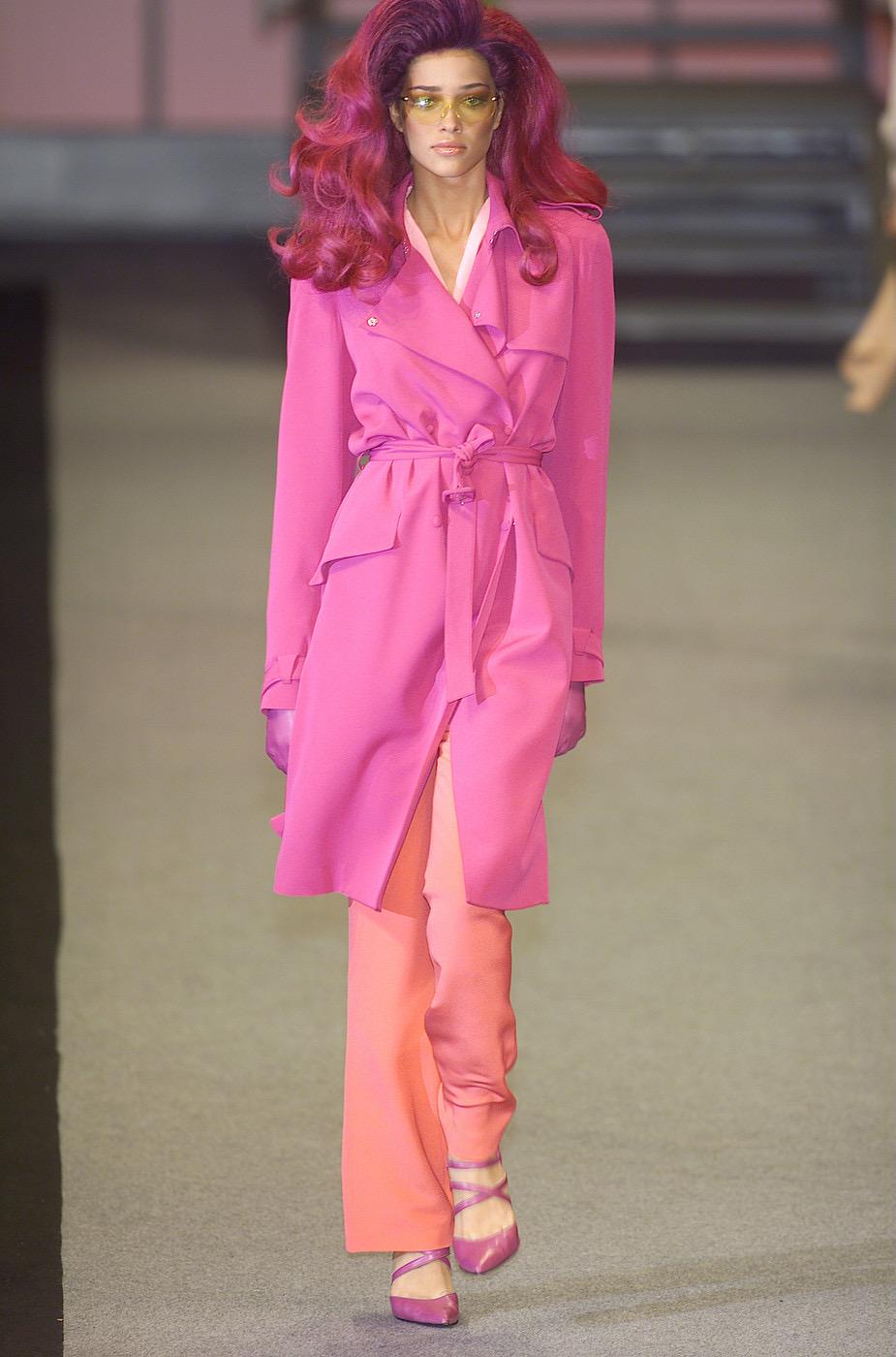 F/W 2001 Thierry Mugler Couture Final Runway Hot Pink Trench Coat Dress - RealList