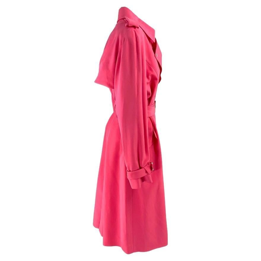 F/W 2001 Thierry Mugler Couture Final Runway Hot Pink Trench Coat Dress - RealList