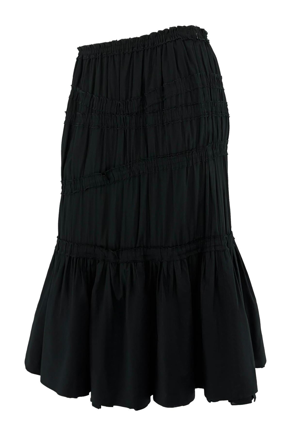 F/W 2001 Yves Saint Laurent by Tom Ford Black Mid - Length Flare Skirt - RealList