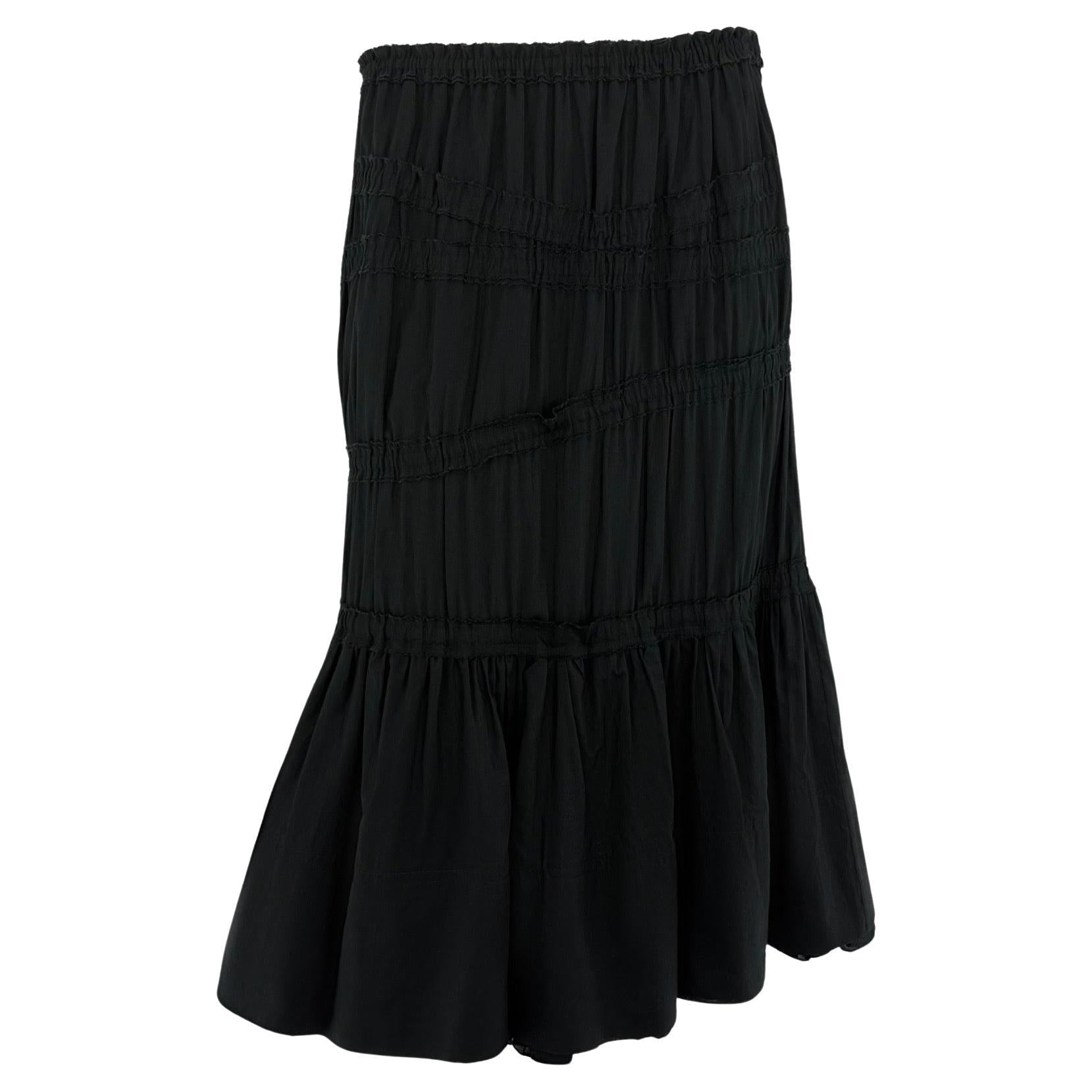 F/W 2001 Yves Saint Laurent by Tom Ford Black Mid - Length Flare Skirt - RealList