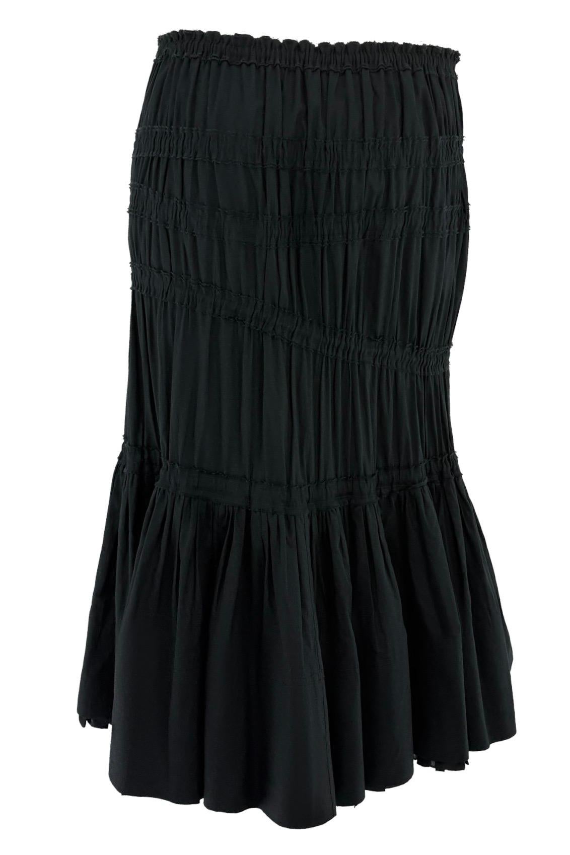 F/W 2001 Yves Saint Laurent by Tom Ford Black Mid - Length Flare Skirt - RealList