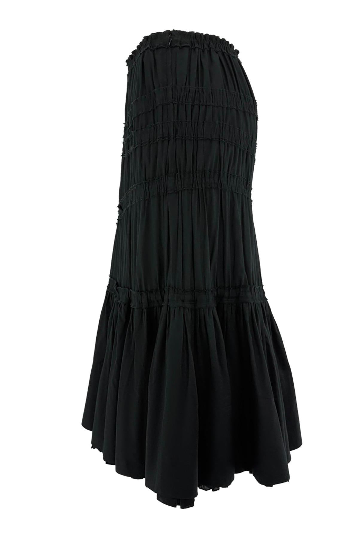 F/W 2001 Yves Saint Laurent by Tom Ford Black Mid - Length Flare Skirt - RealList