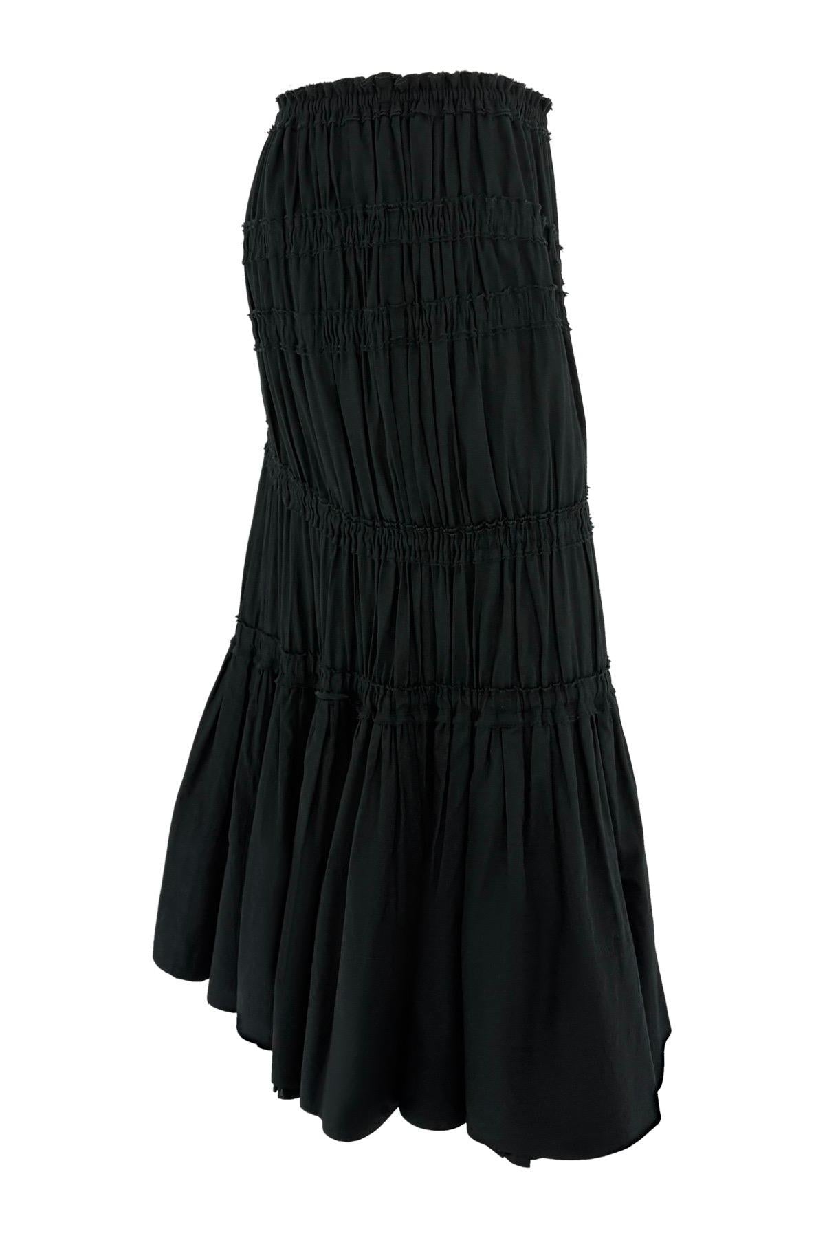 F/W 2001 Yves Saint Laurent by Tom Ford Black Mid - Length Flare Skirt - RealList